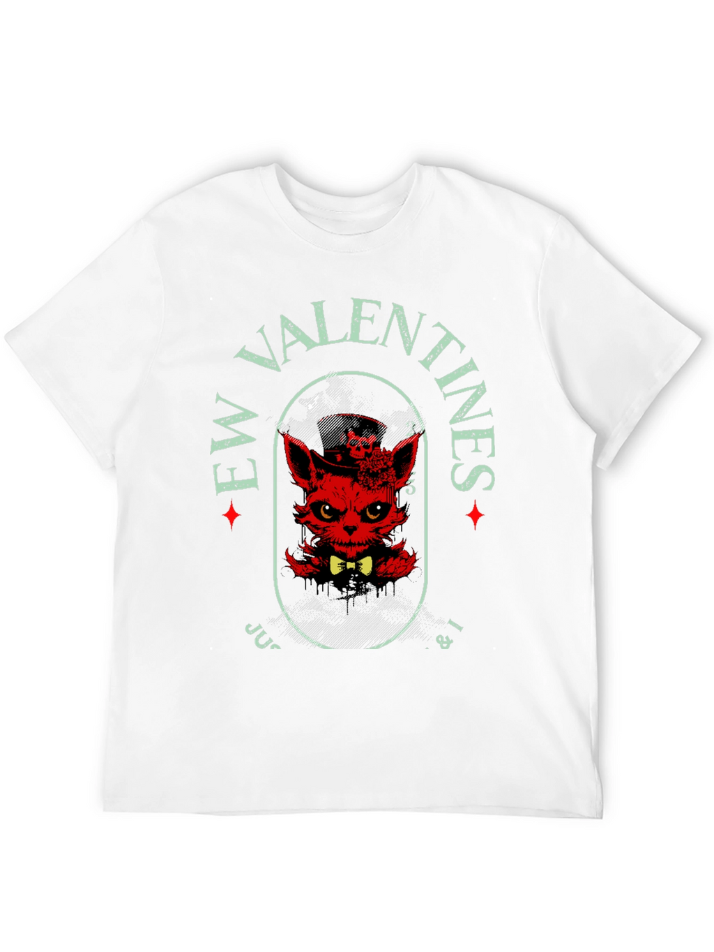Evil Valentines T-Shirt - Red Devilish Cat Design