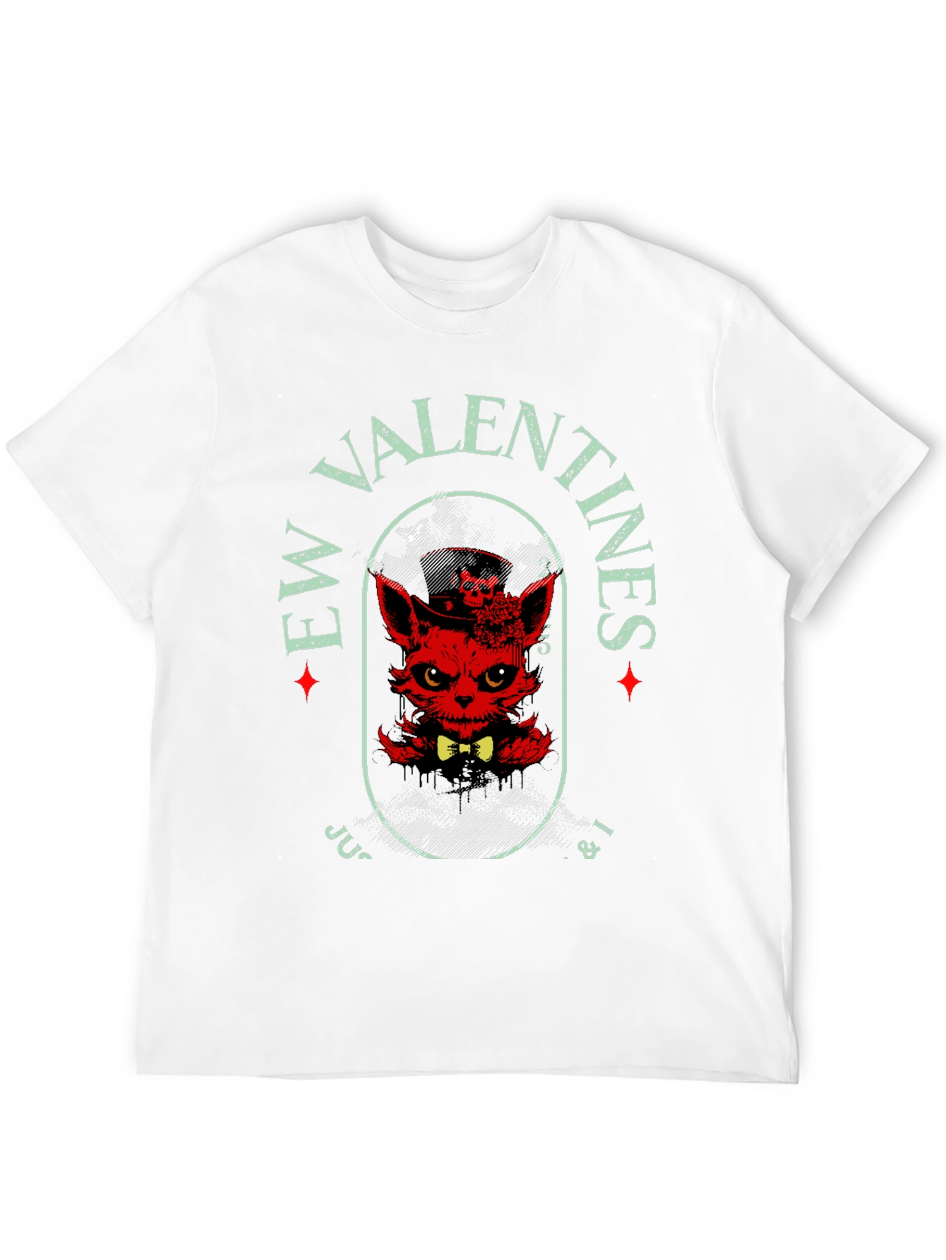 Evil Valentines T-Shirt - Red Devilish Cat Design