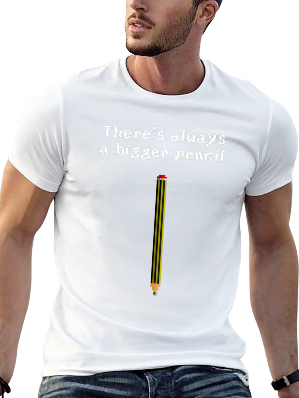 Bigger Pencil T-Shirt - Funny Pixel Art Tee