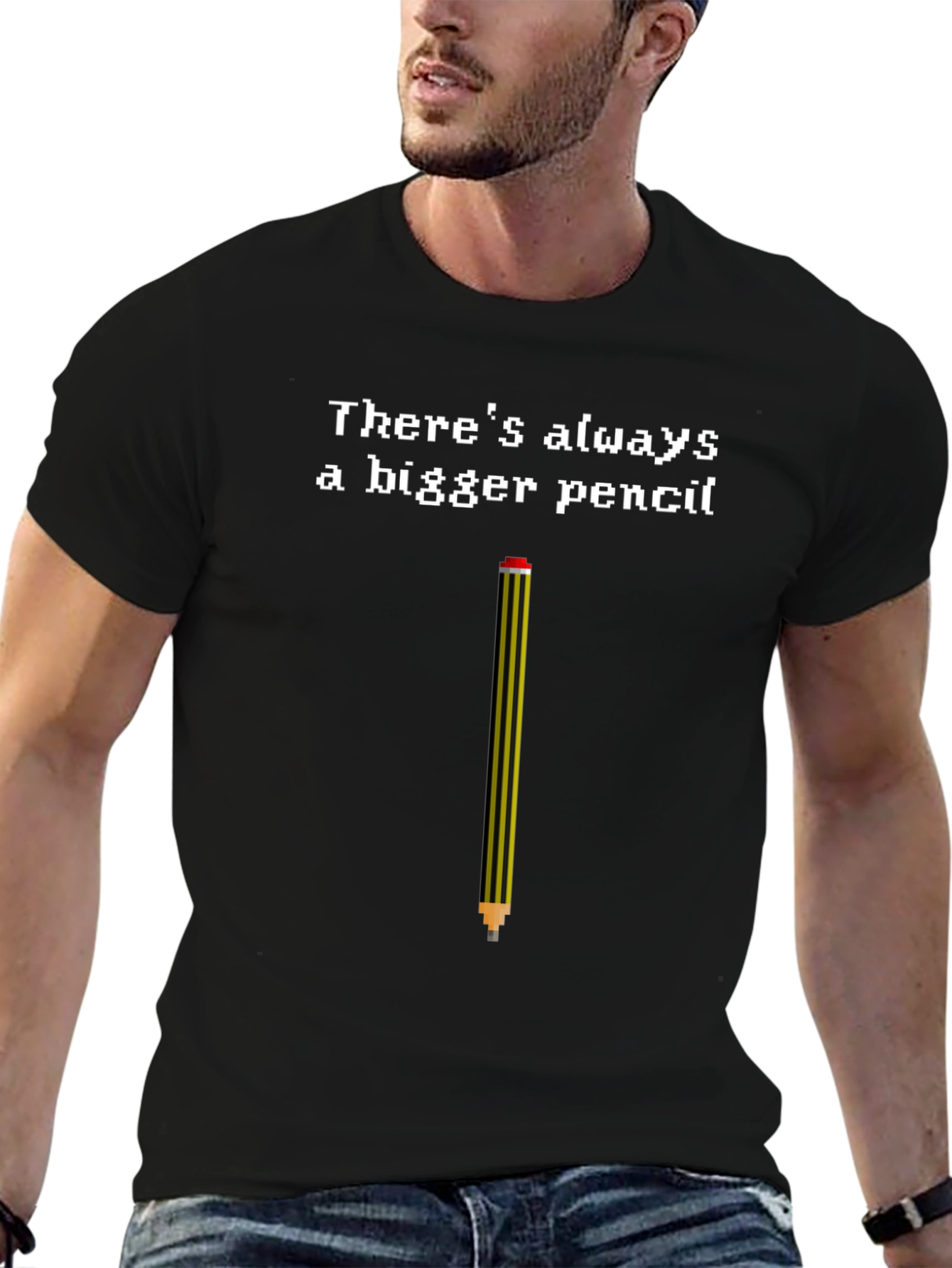 Bigger Pencil T-Shirt - Funny Pixel Art Tee