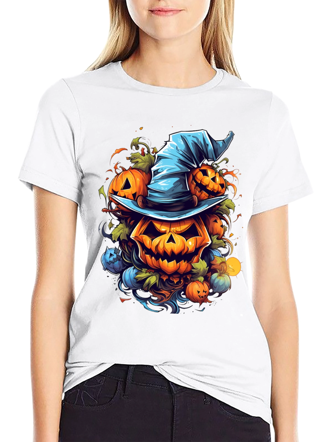 Halloween Pumpkin Witch Hat T-Shirt