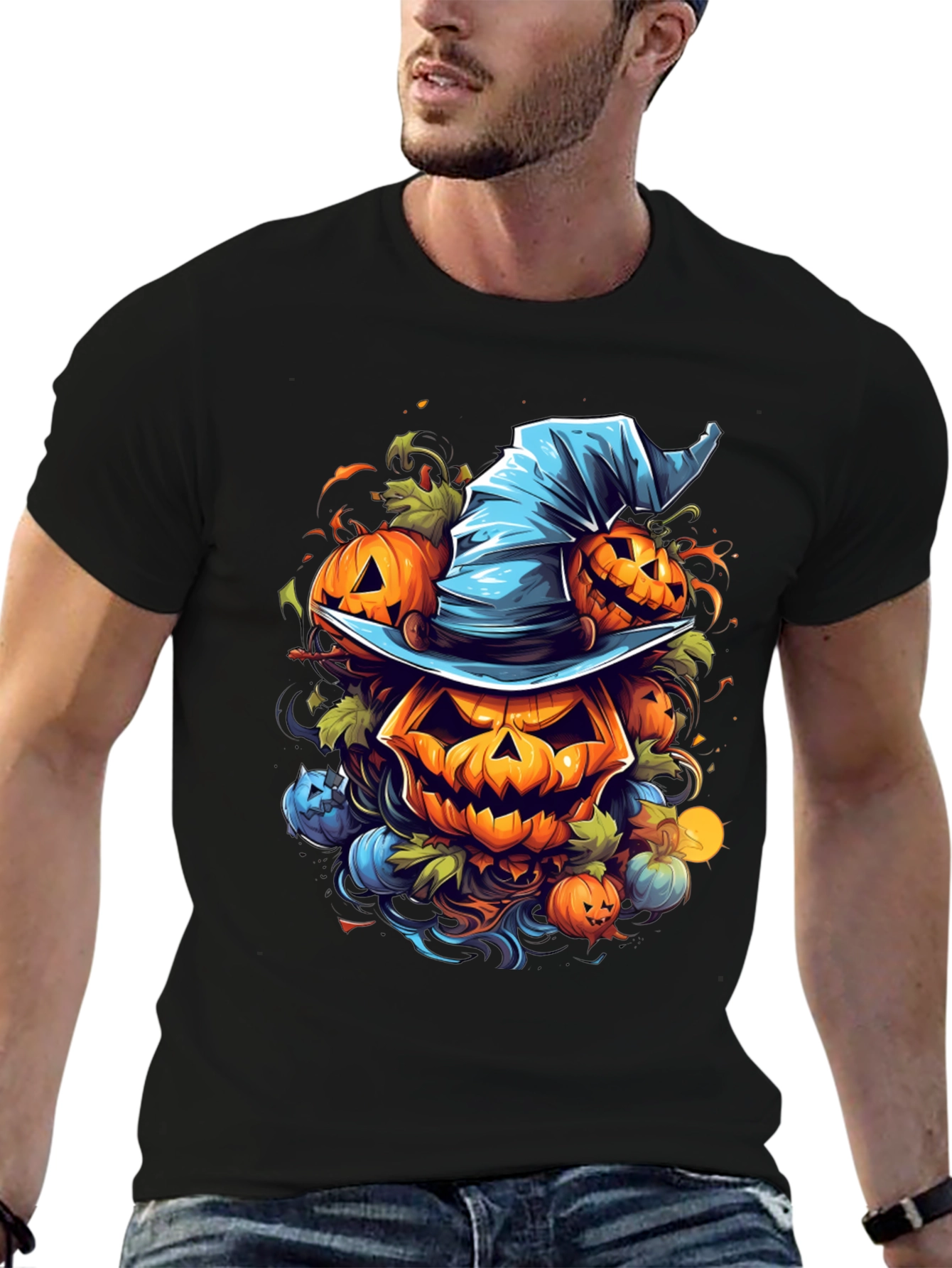 Halloween Pumpkin Witch Hat T-Shirt