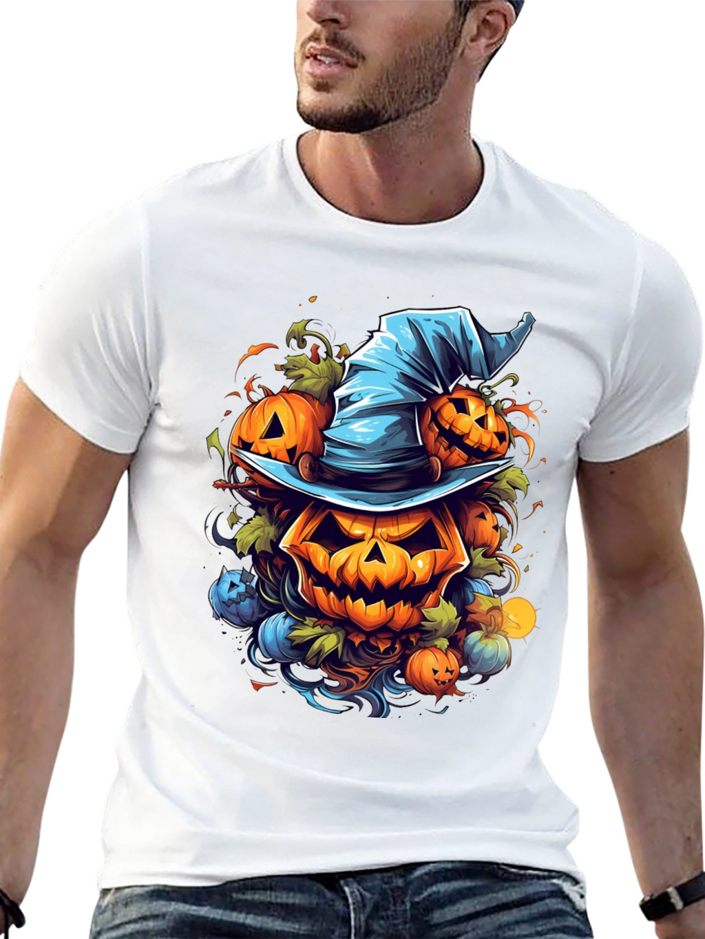 Halloween Pumpkin Witch Hat T-Shirt