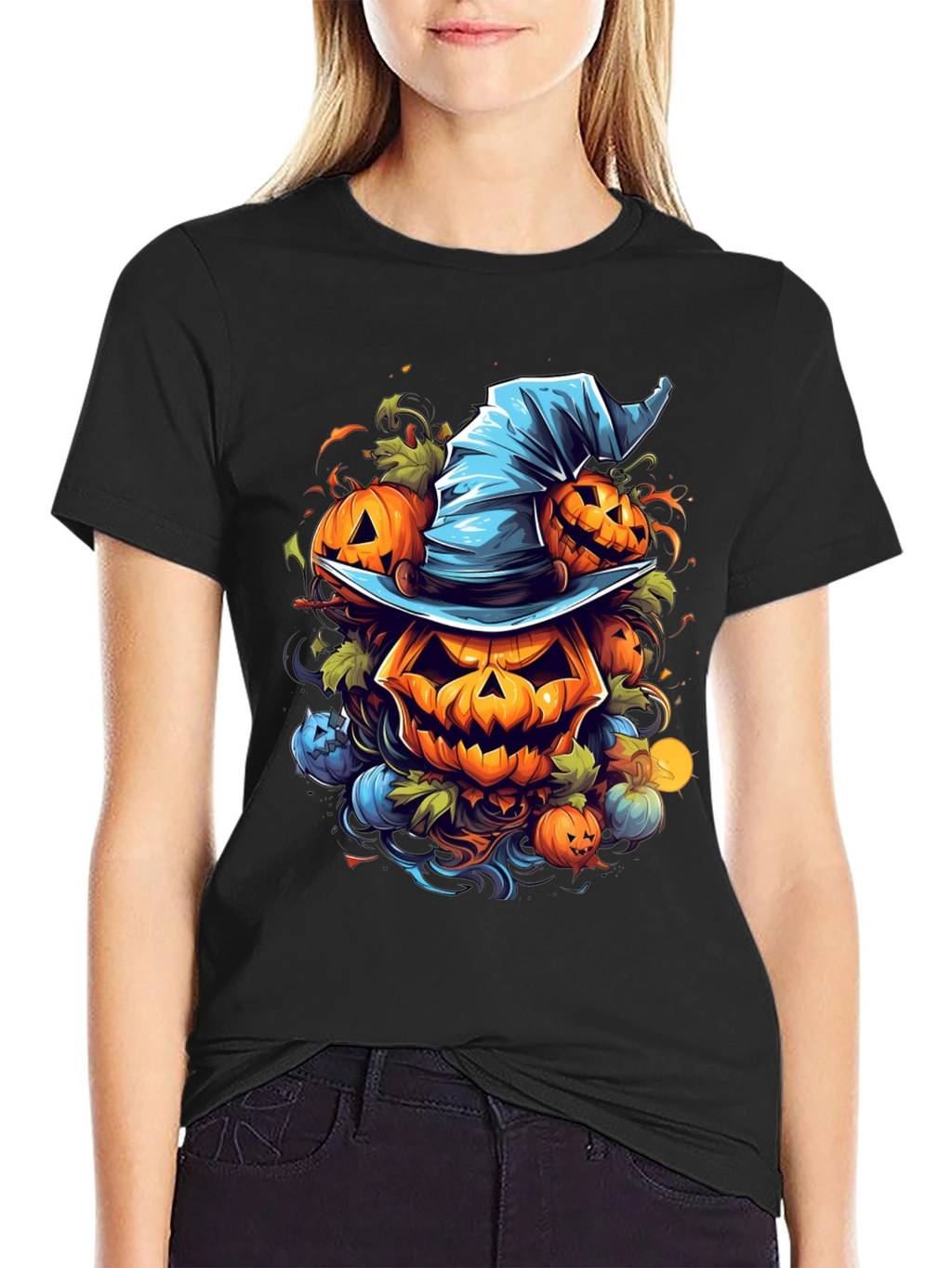 Halloween Pumpkin Witch Hat T-Shirt