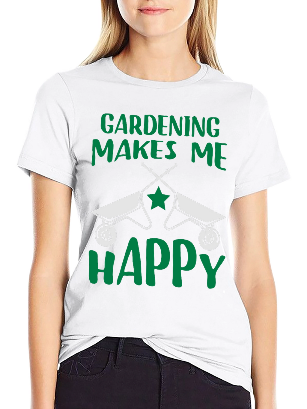 Gardening Makes Me Happy T-Shirt Funny Gardener Tee