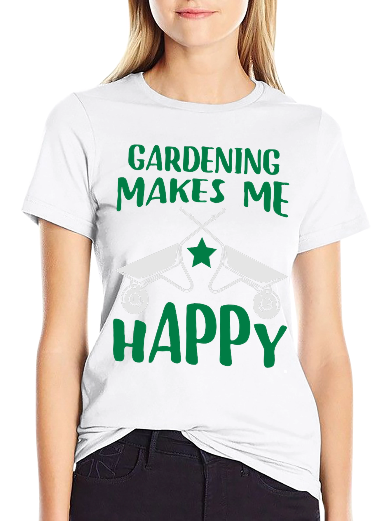 Gardening Makes Me Happy T-Shirt Funny Gardener Tee