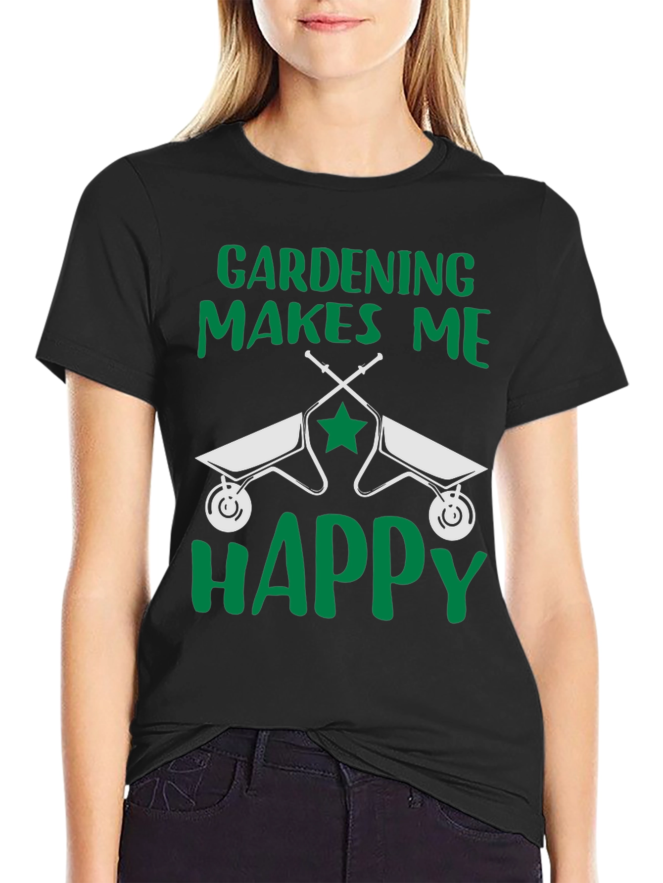 Gardening Makes Me Happy T-Shirt Funny Gardener Tee