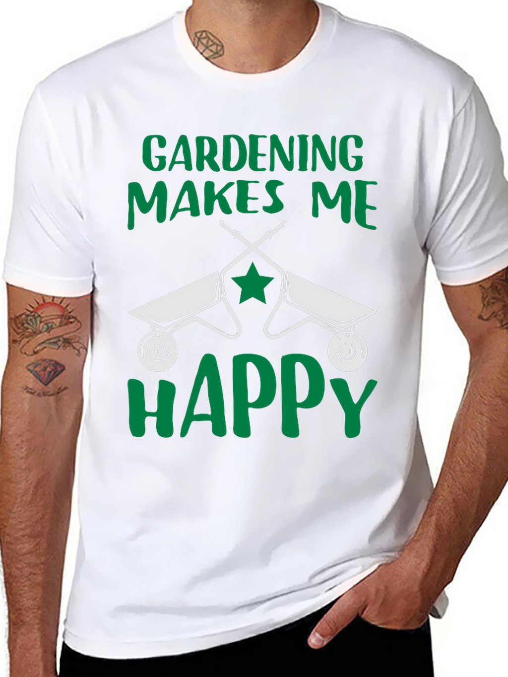 Gardening Makes Me Happy T-Shirt Funny Gardener Tee