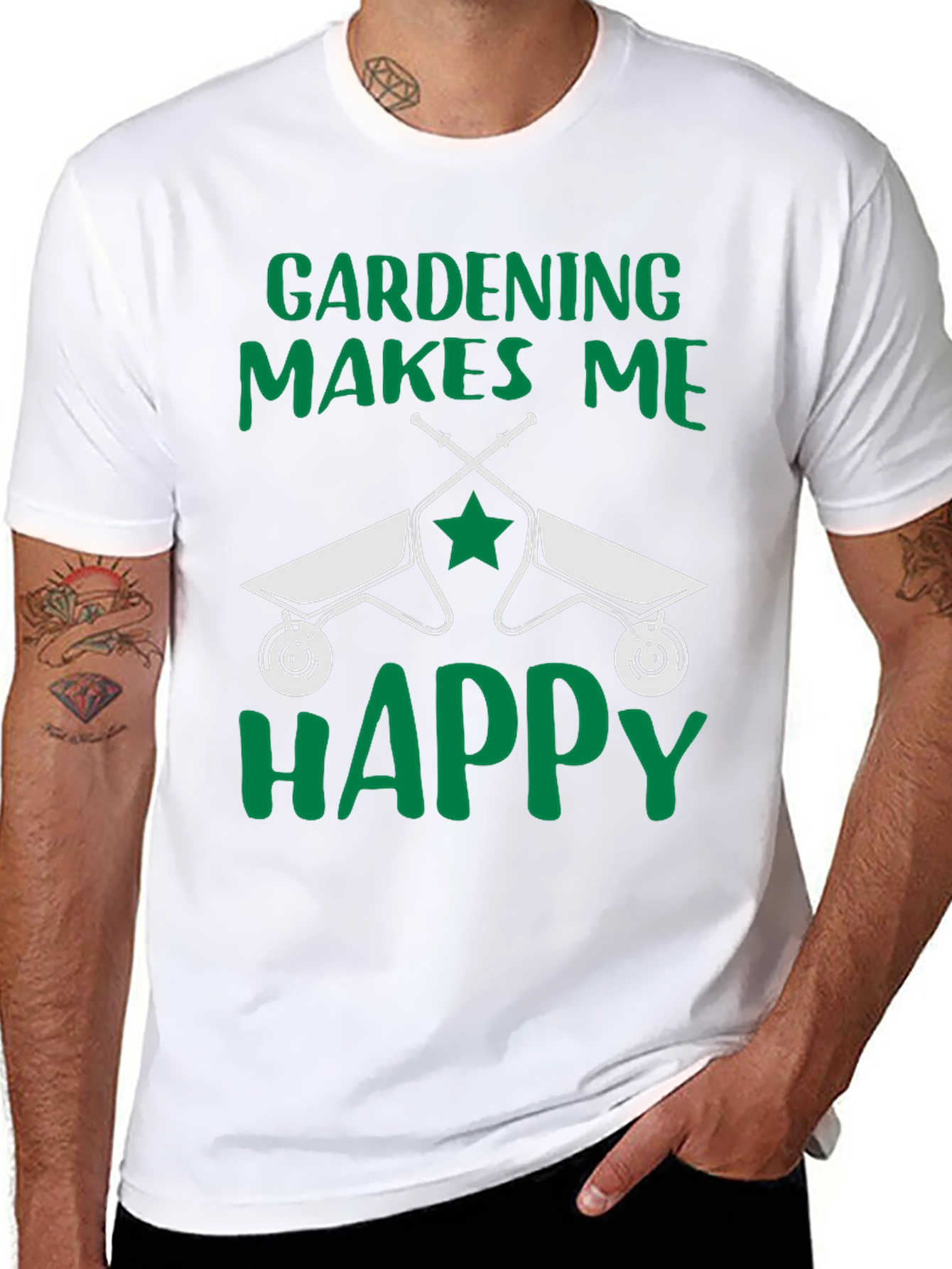 Gardening Makes Me Happy T-Shirt Funny Gardener Tee