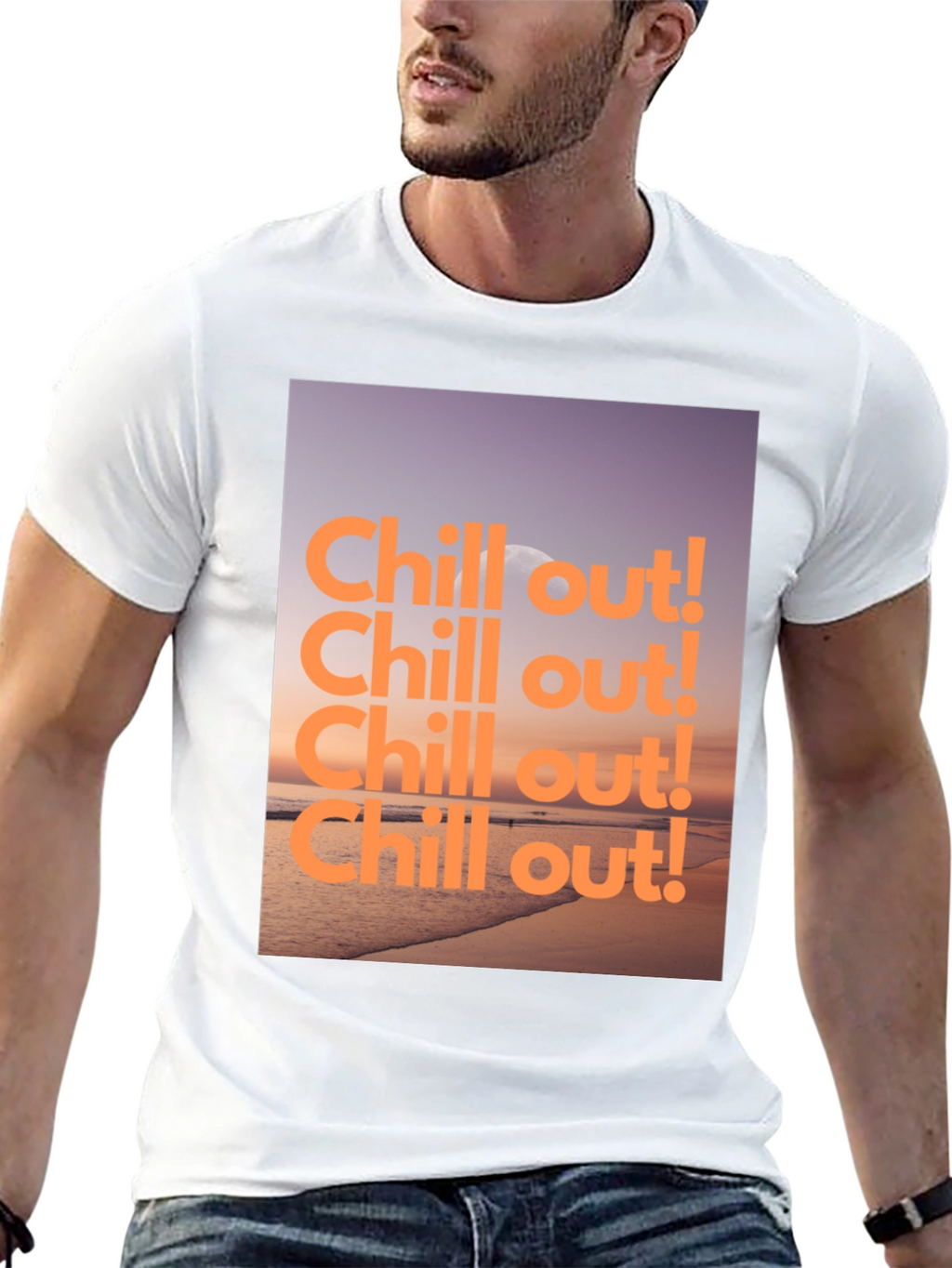 Chill Out Beach Graphic Tee - Relaxed Style