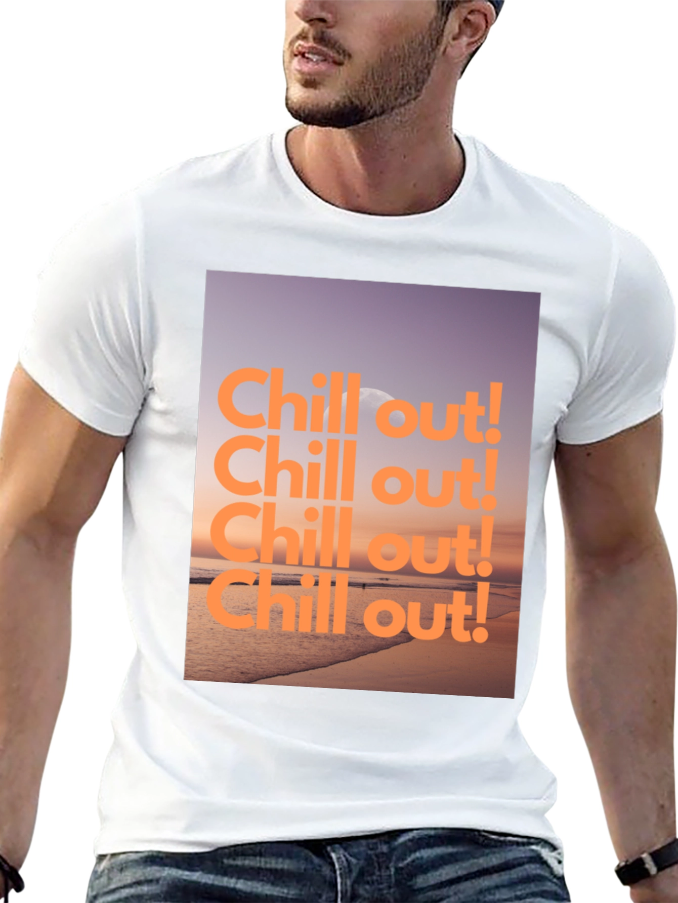 Chill Out Beach Graphic Tee - Relaxed Style