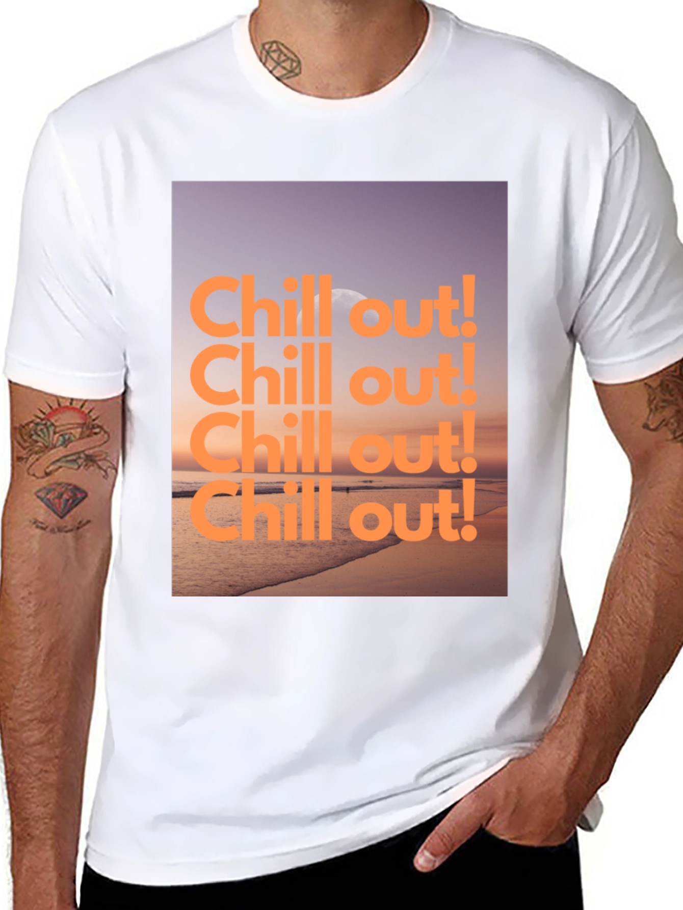 Chill Out Beach Graphic Tee - Relaxed Style