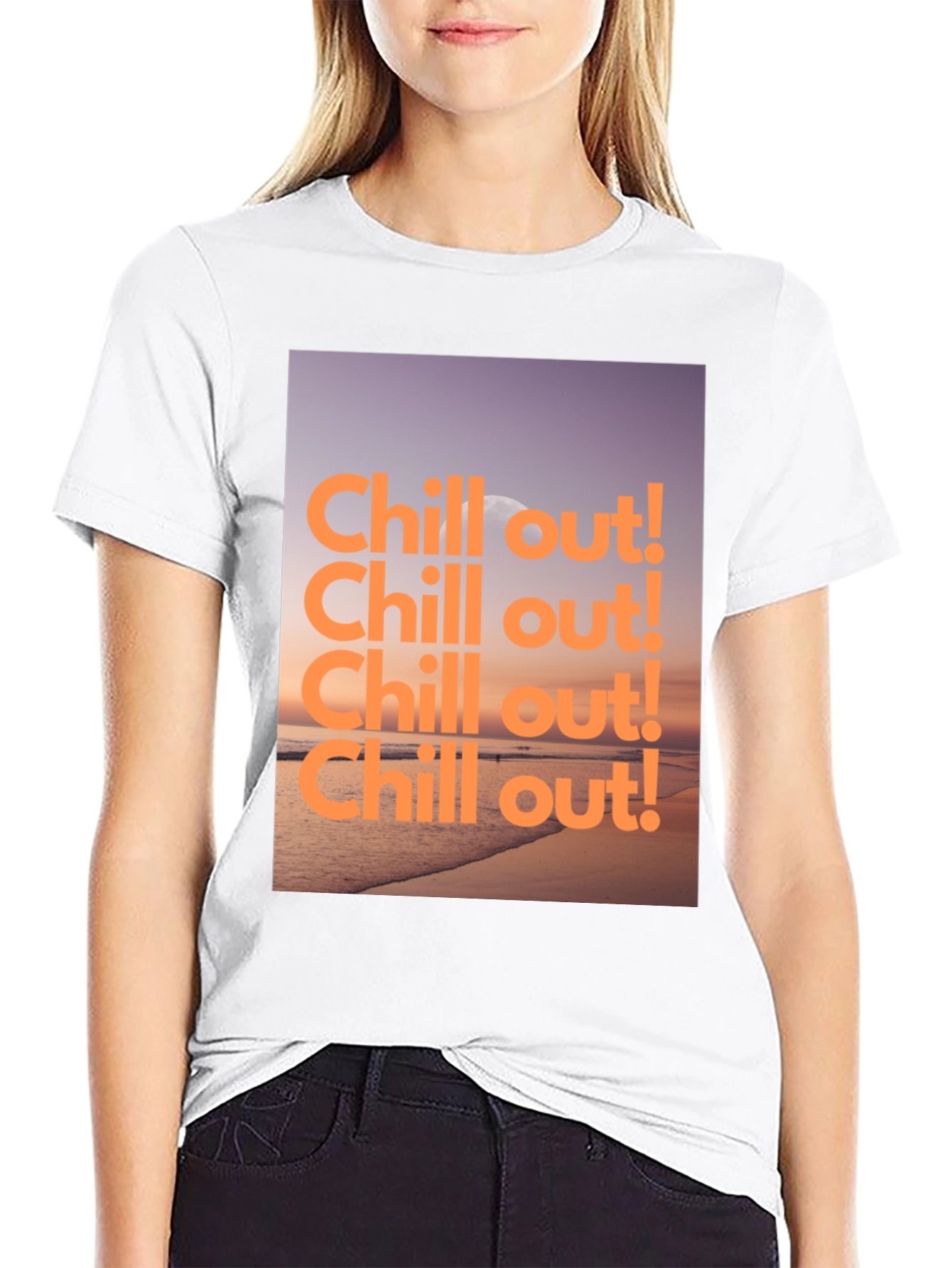 Chill Out Beach Graphic Tee - Relaxed Style
