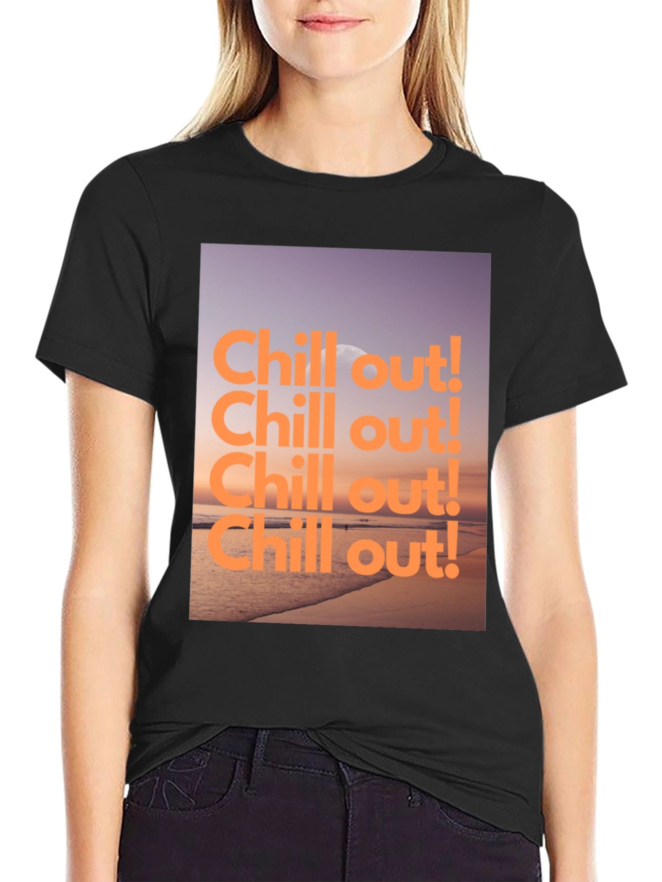 Chill Out Beach Graphic Tee - Relaxed Style
