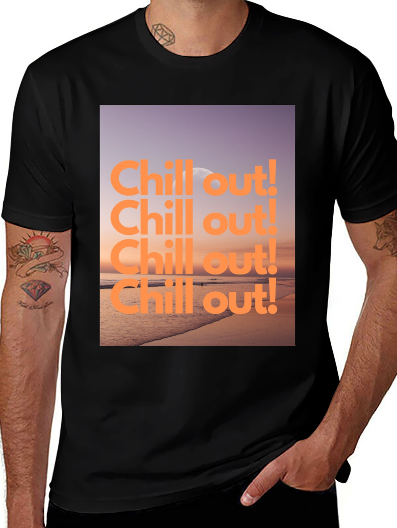 Chill Out Beach Graphic Tee - Relaxed Style