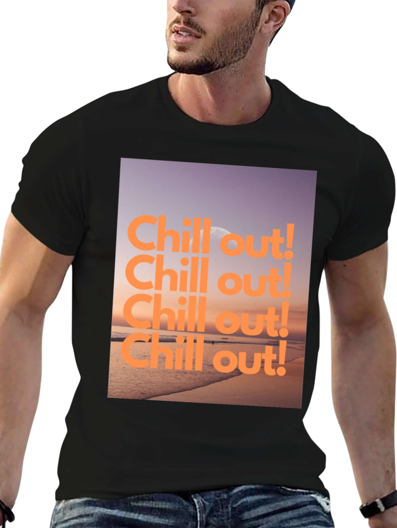 Chill Out Beach Graphic Tee - Relaxed Style
