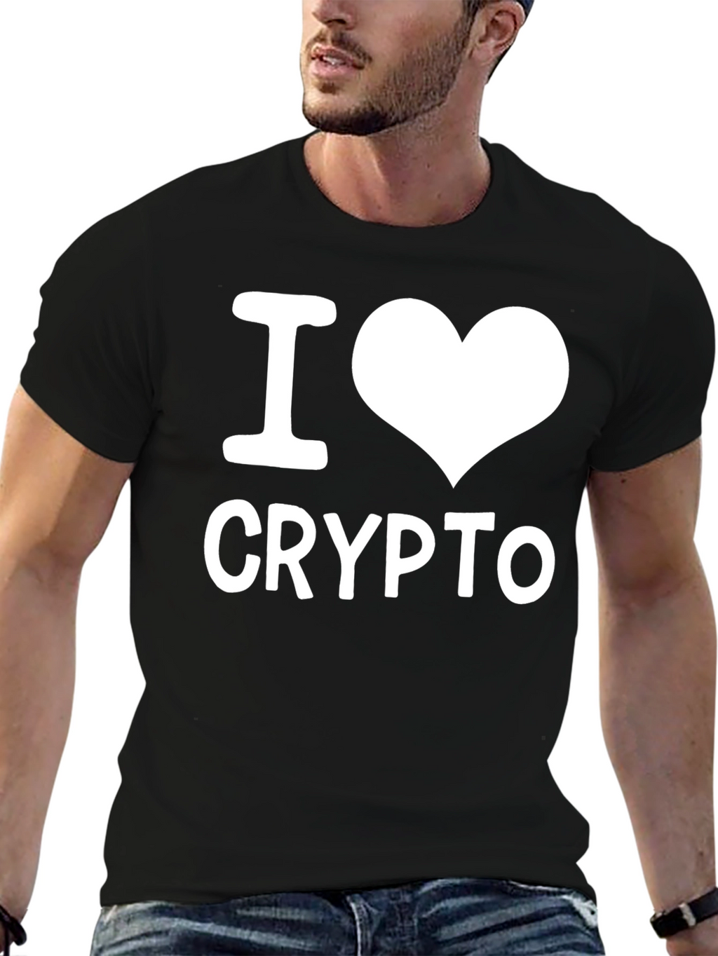 I Love Crypto T-Shirt - Black Casual Tee