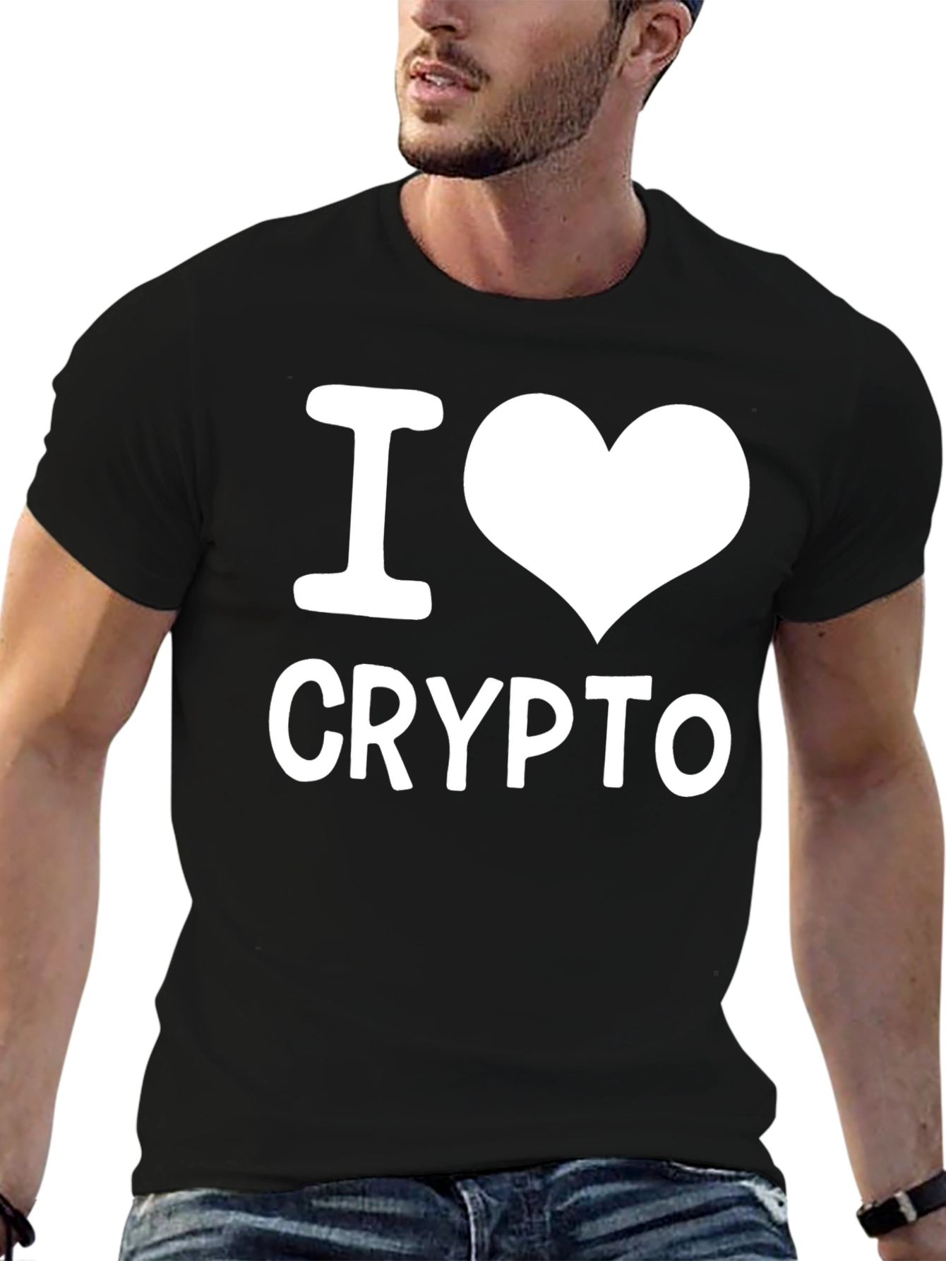 I Love Crypto T-Shirt - Black Casual Tee
