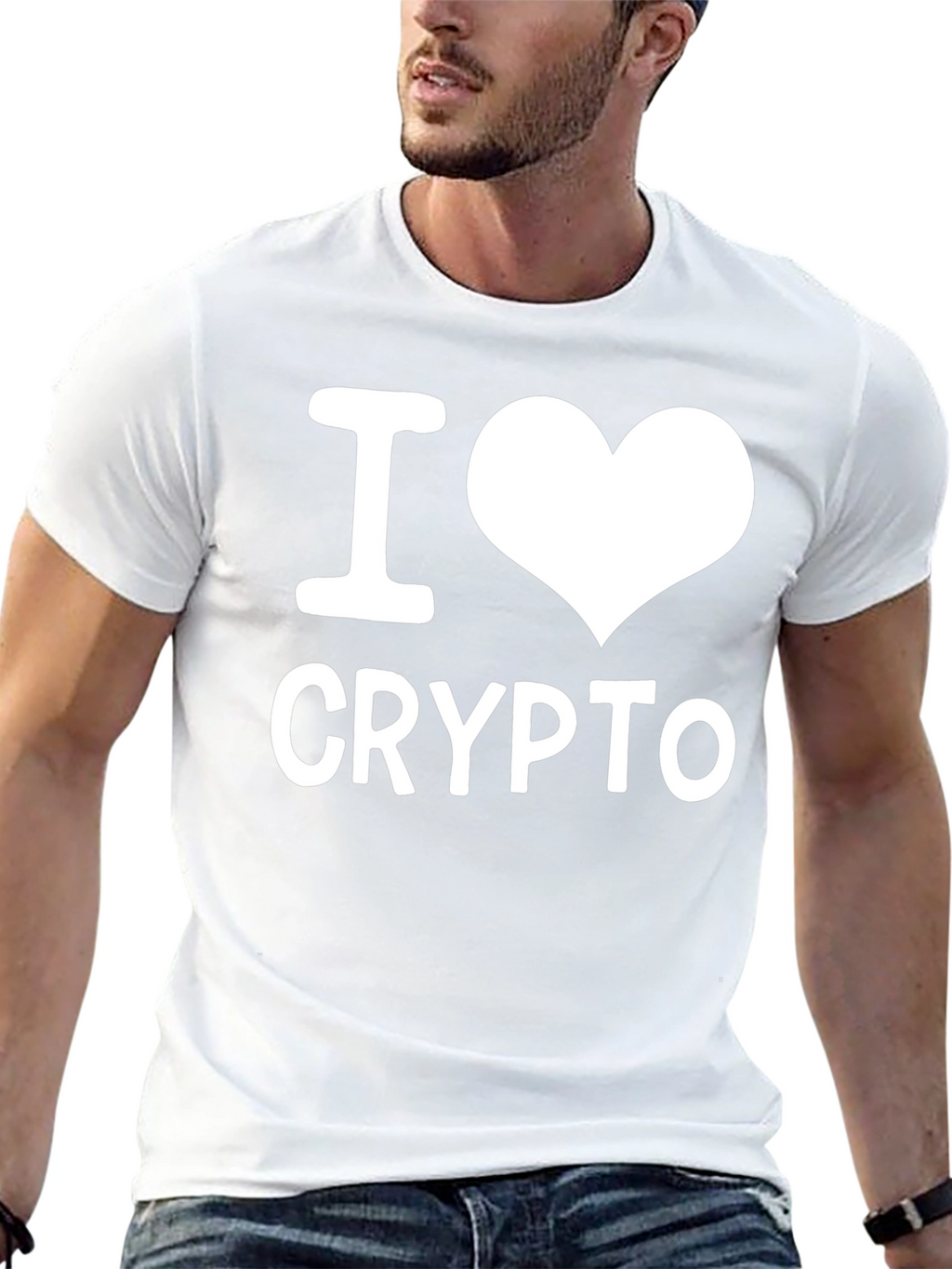 I Love Crypto T-Shirt - Black Casual Tee