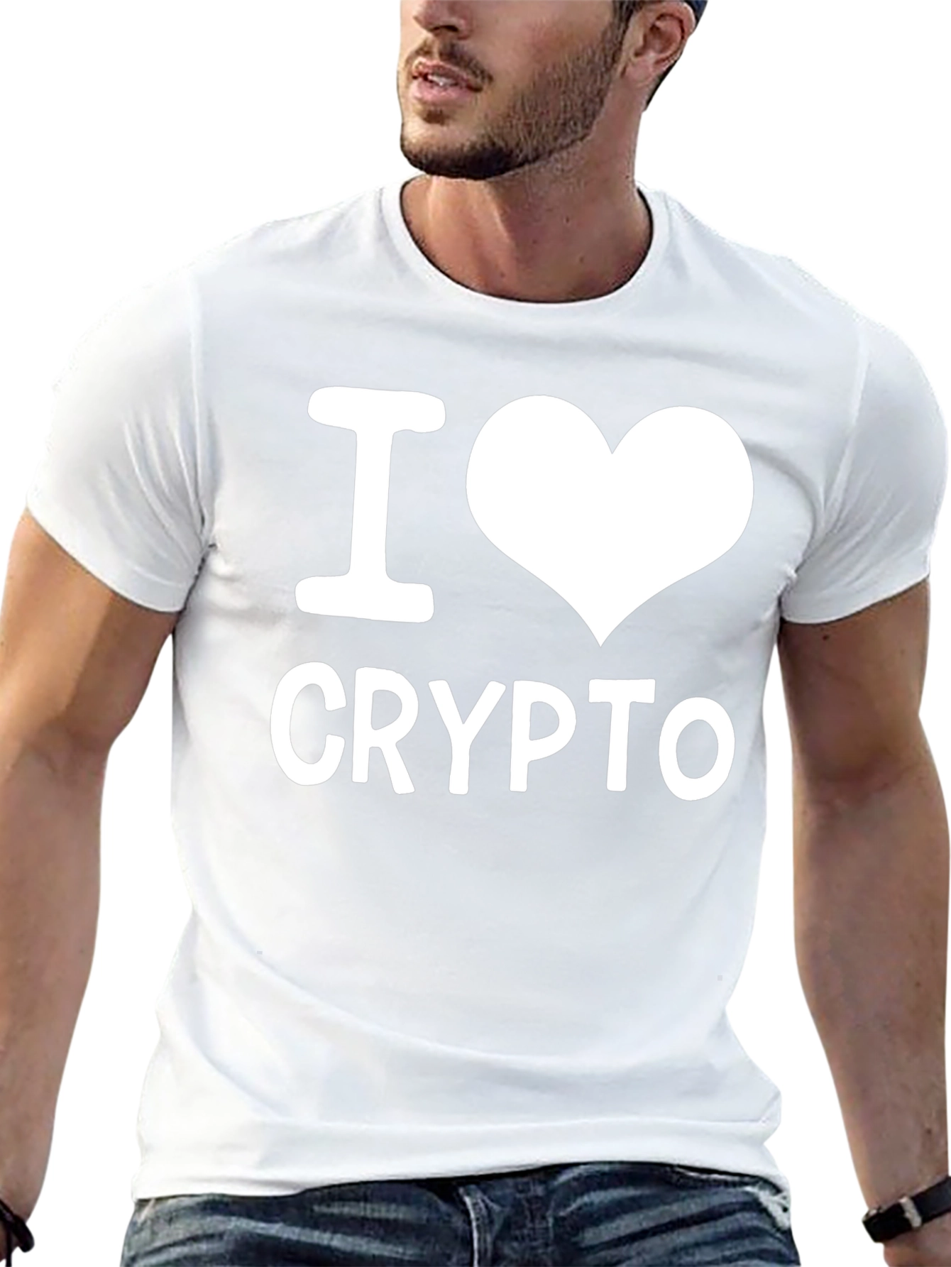I Love Crypto T-Shirt - Black Casual Tee
