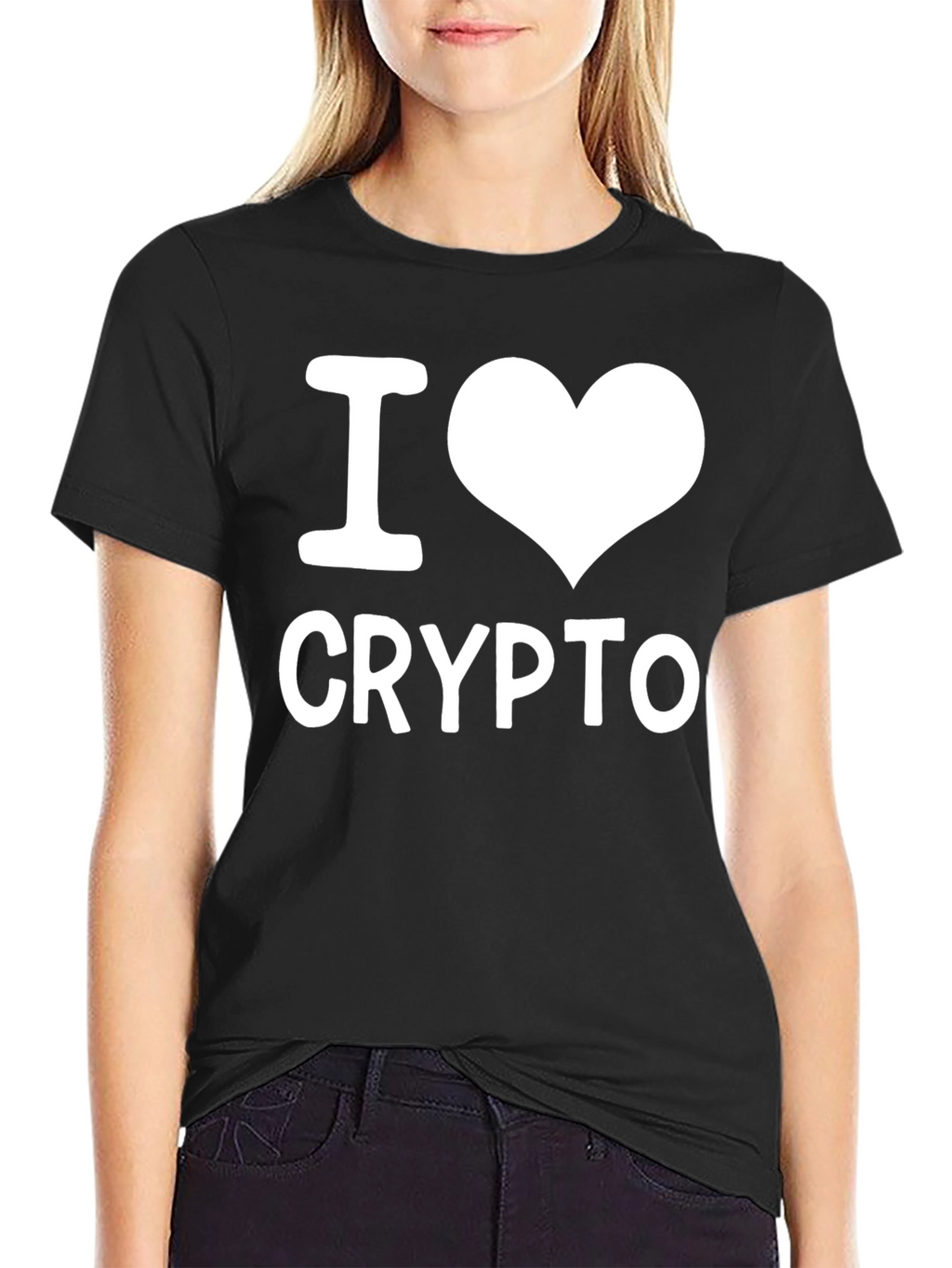 I Love Crypto T-Shirt - Black Casual Tee