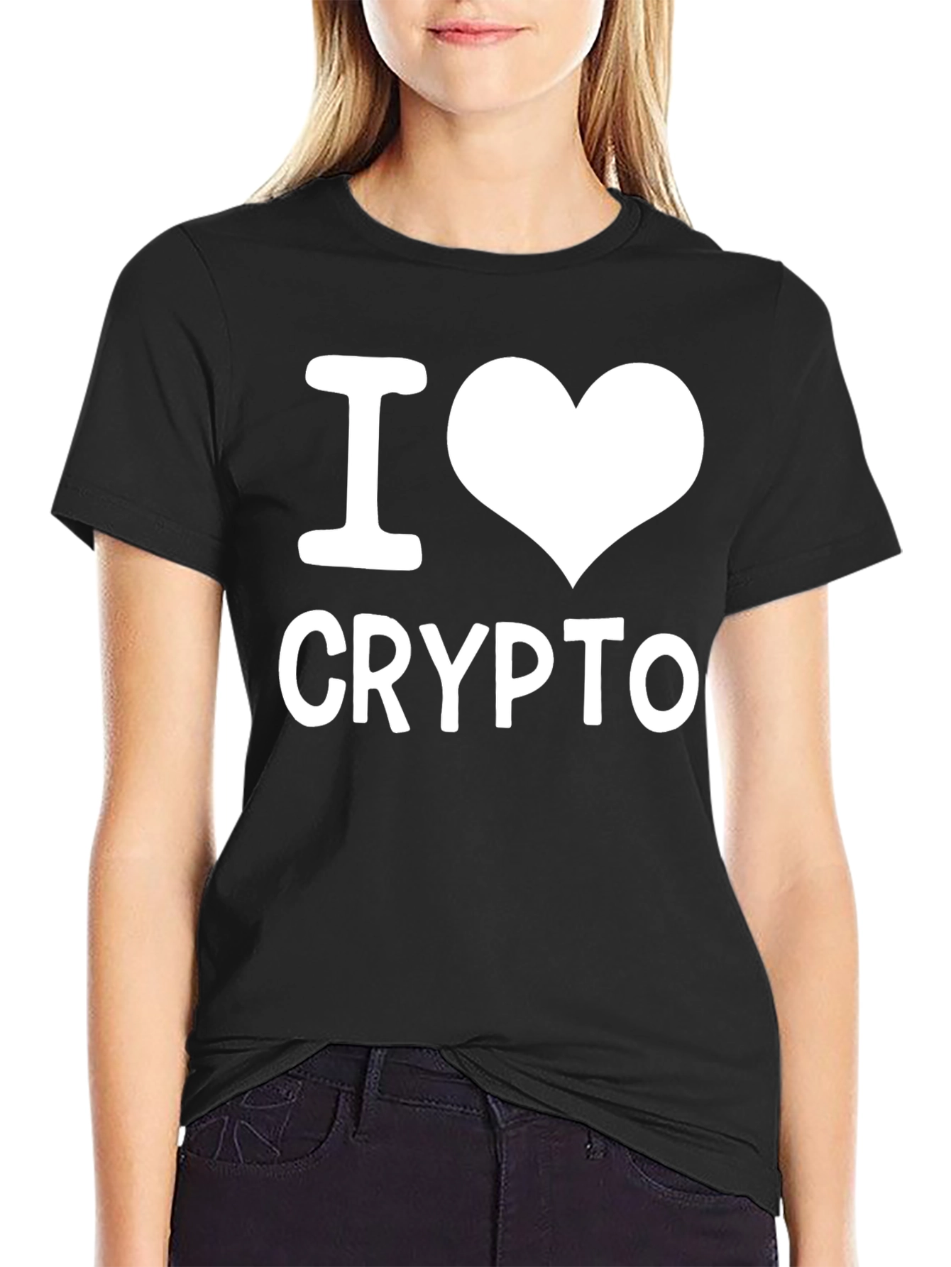 I Love Crypto T-Shirt - Black Casual Tee