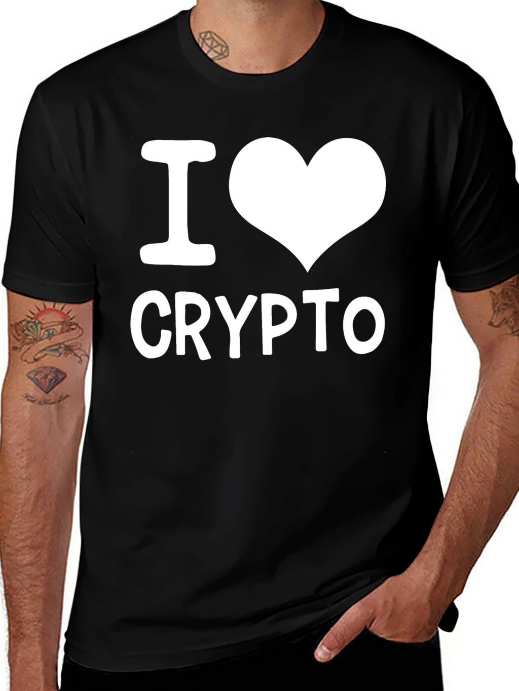 I Love Crypto T-Shirt - Black Casual Tee