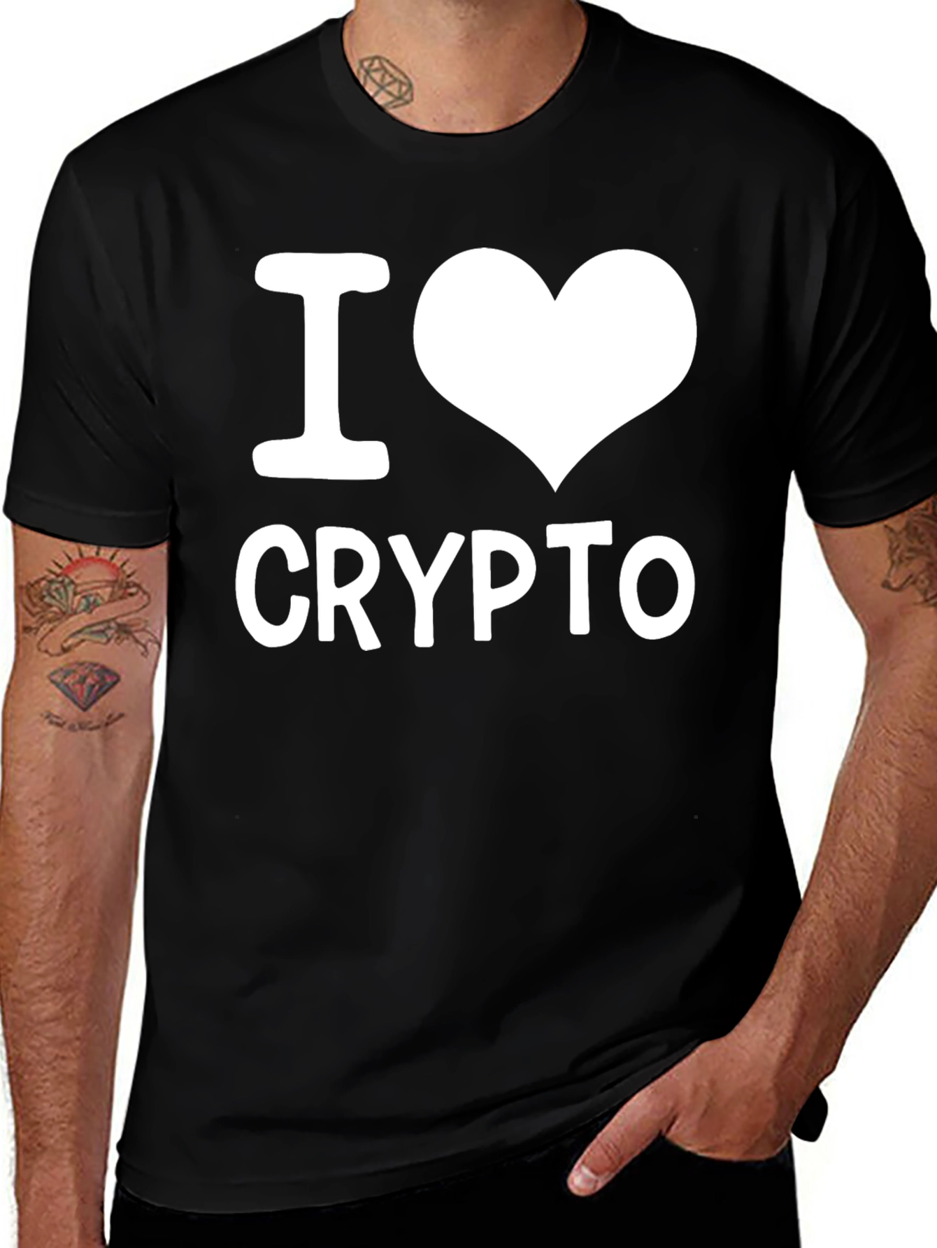 I Love Crypto T-Shirt - Black Casual Tee