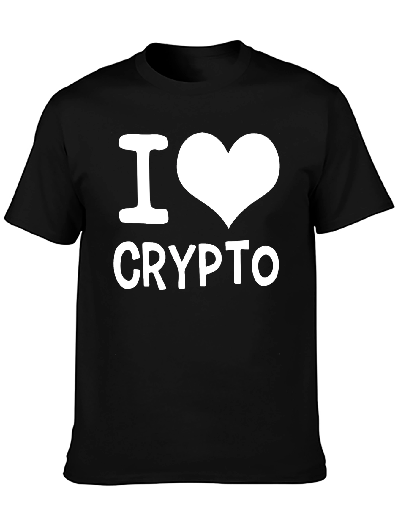 I Love Crypto T-Shirt - Black Casual Tee