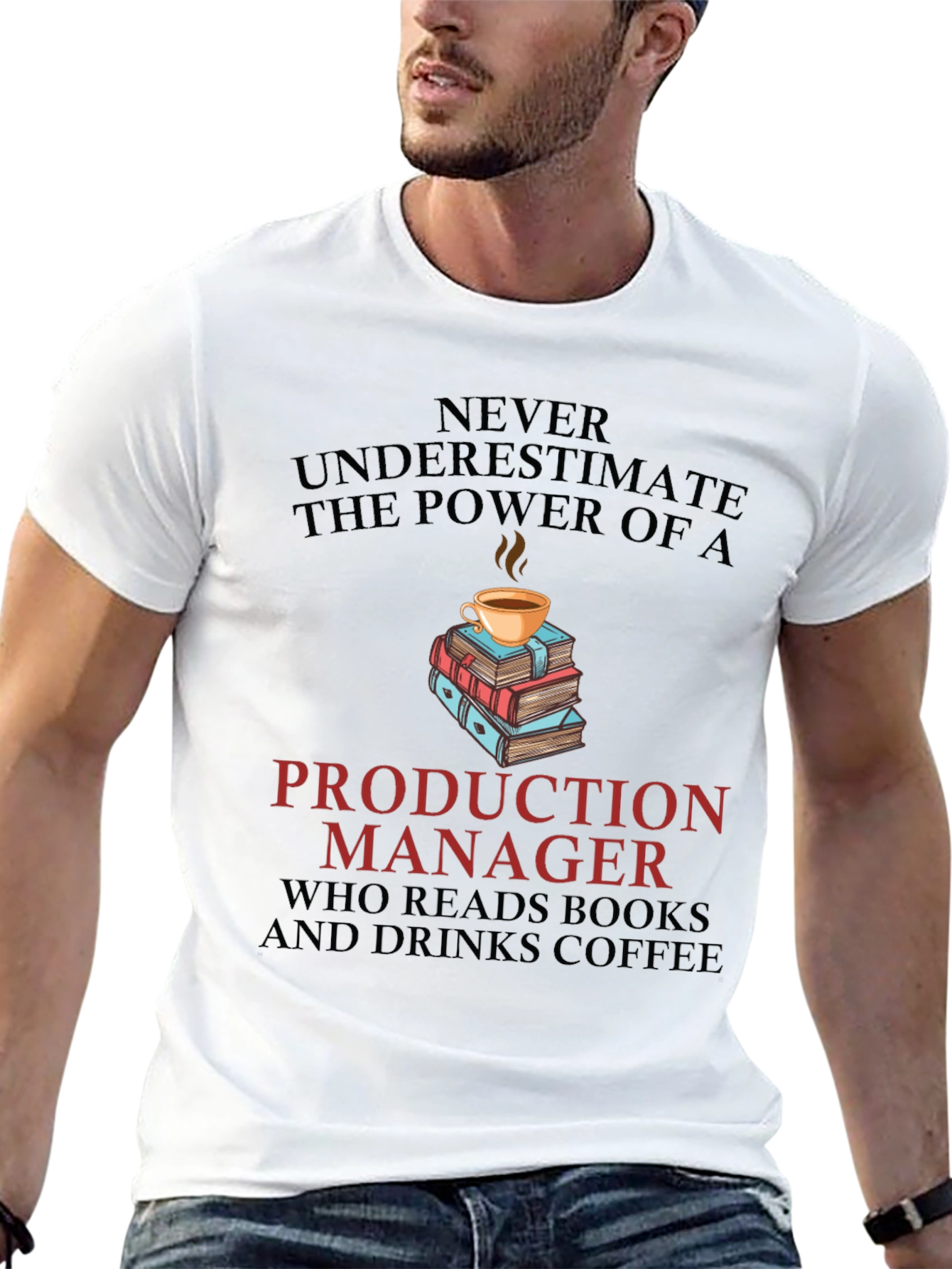 Production Manager Coffee and Books T-Shirt