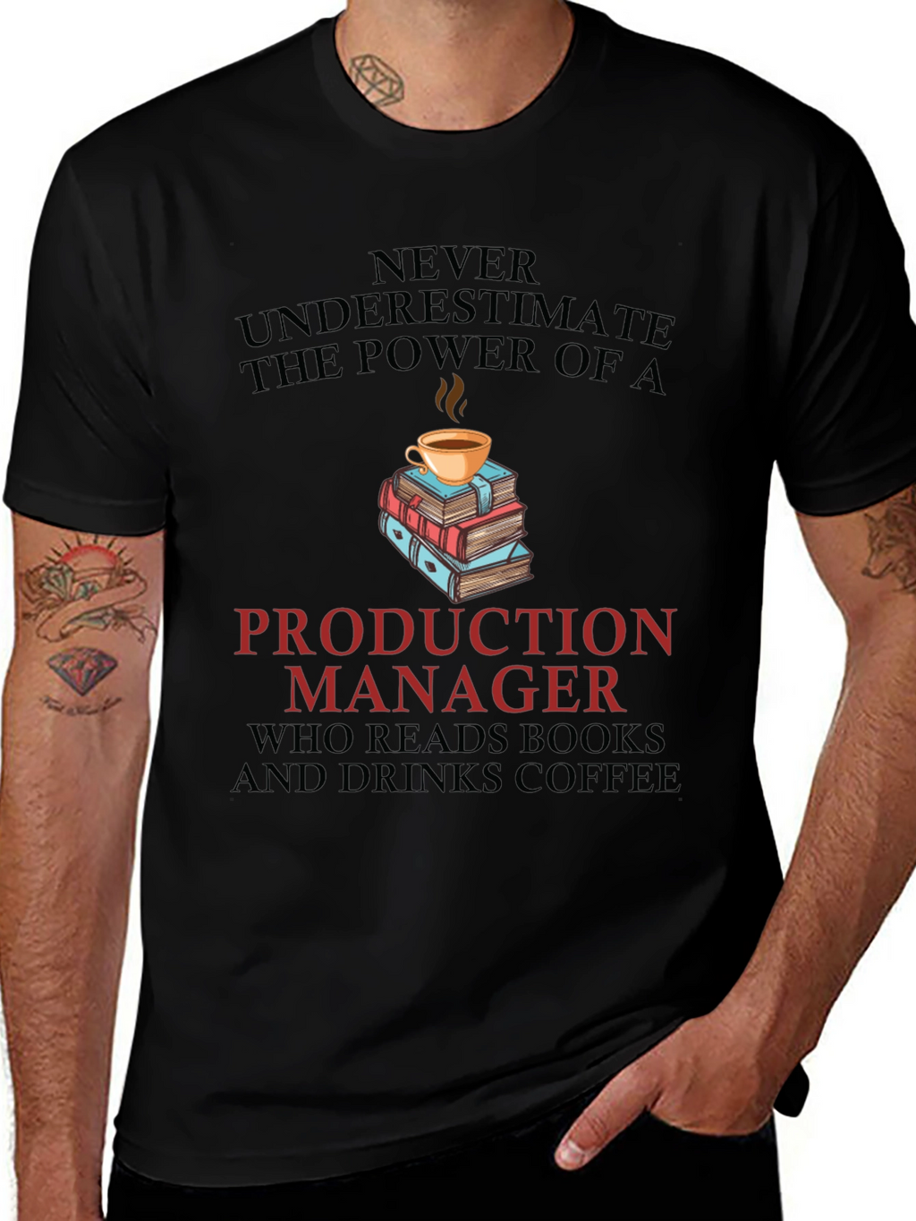 Production Manager Coffee and Books T-Shirt