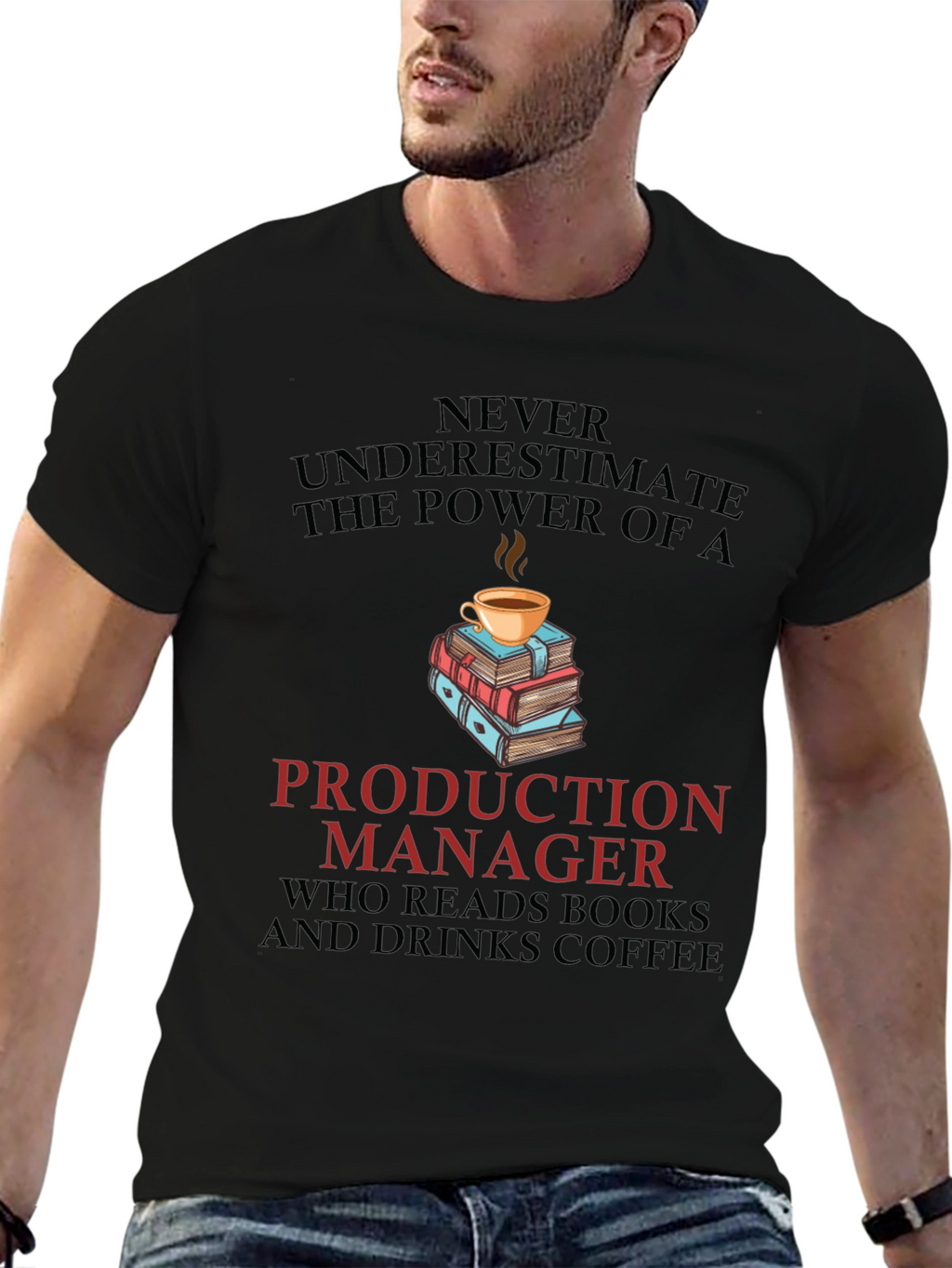 Production Manager Coffee and Books T-Shirt