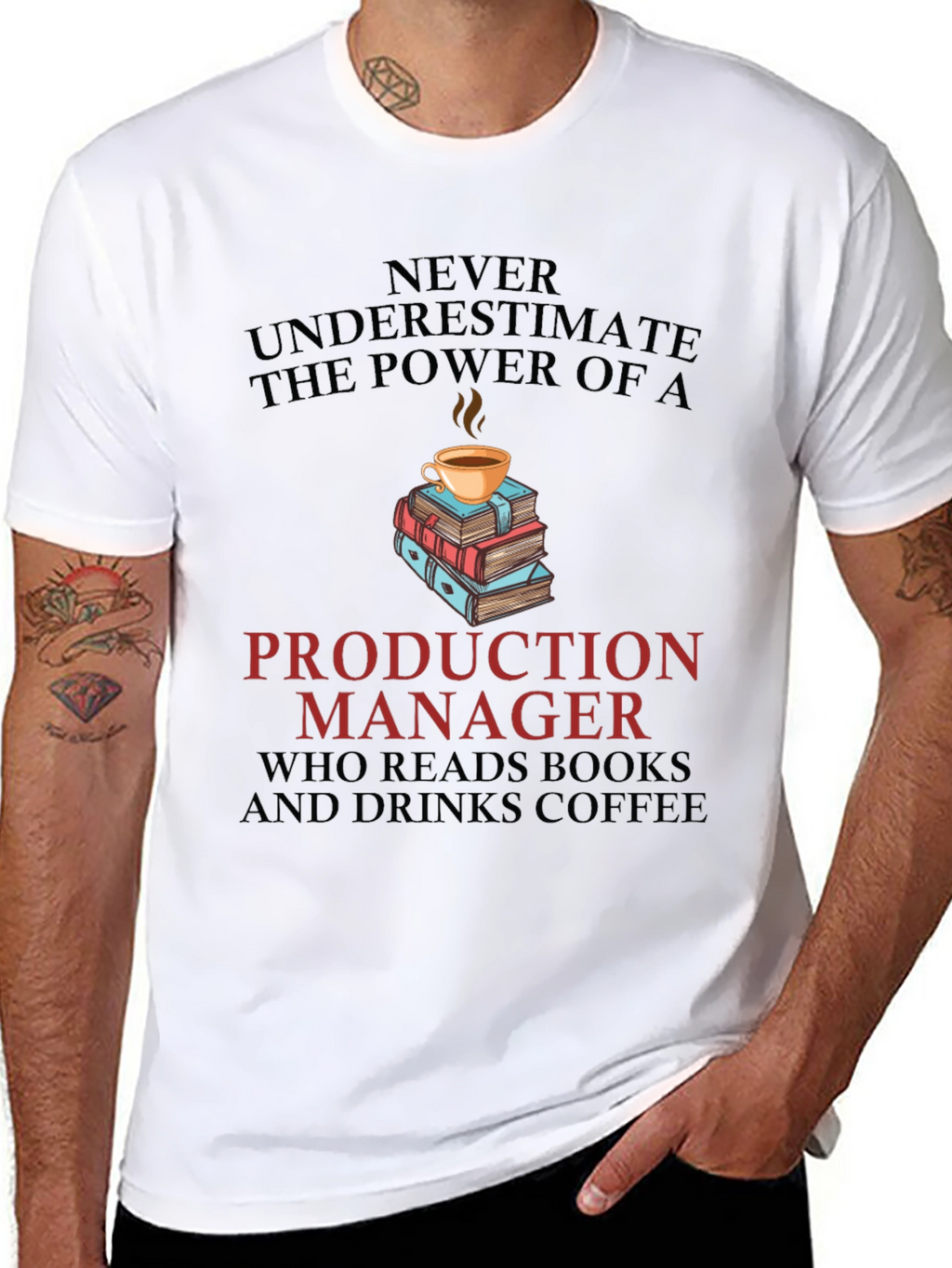 Production Manager Coffee and Books T-Shirt