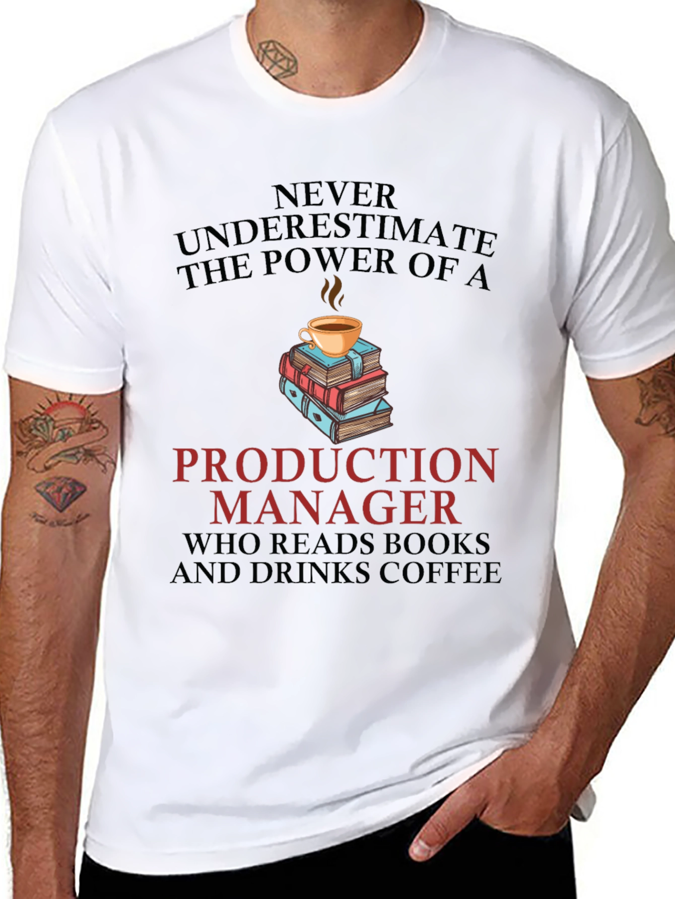 Production Manager Coffee and Books T-Shirt