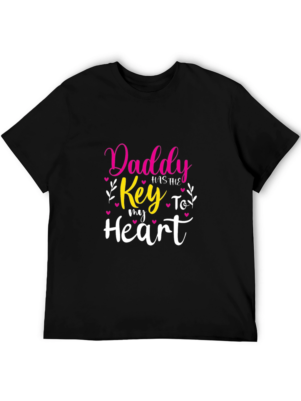 Daddys Key to My Heart T-Shirt - Black