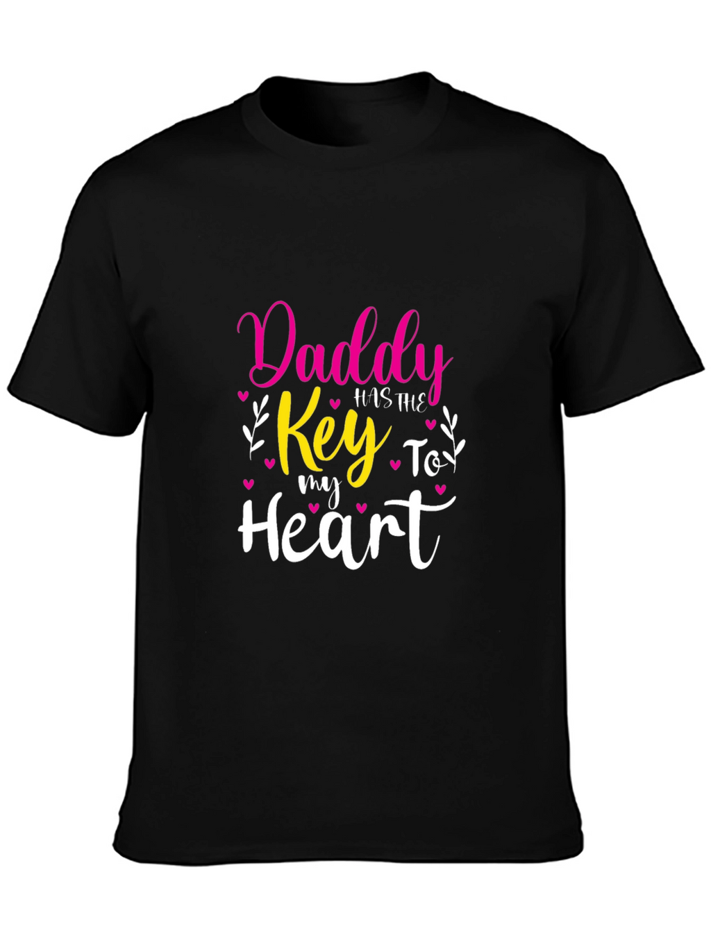 Daddys Key to My Heart T-Shirt - Black