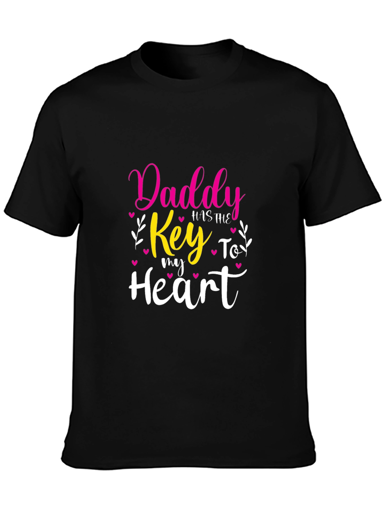 Daddys Key to My Heart T-Shirt - Black