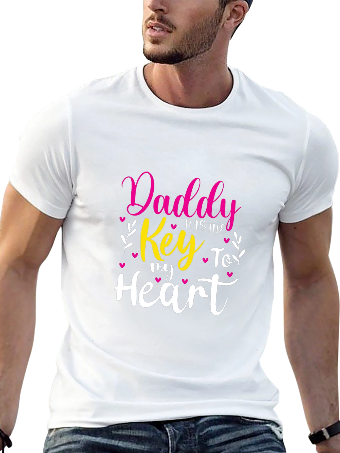 Daddys Key to My Heart T-Shirt - Black