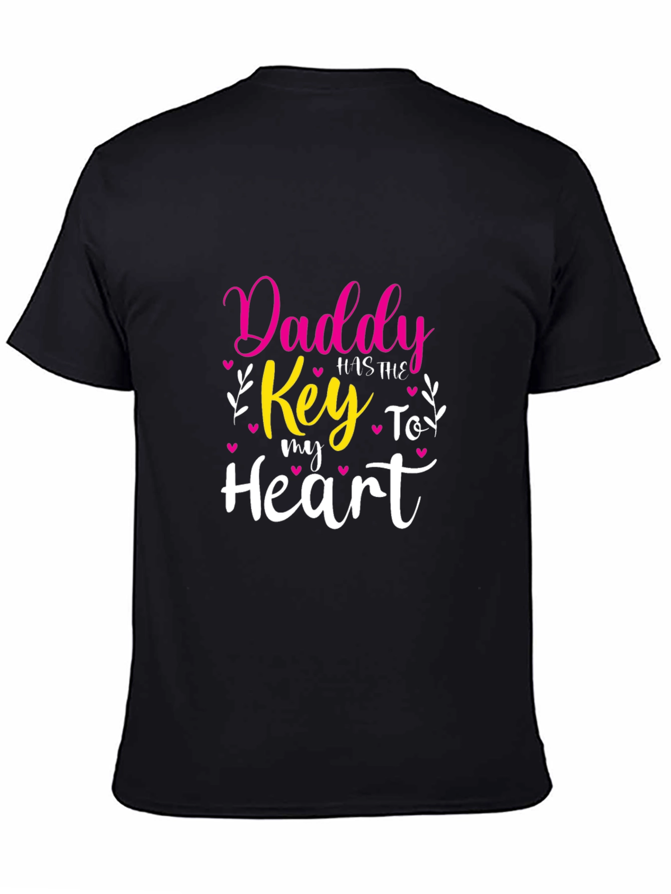 Daddys Key to My Heart T-Shirt - Black