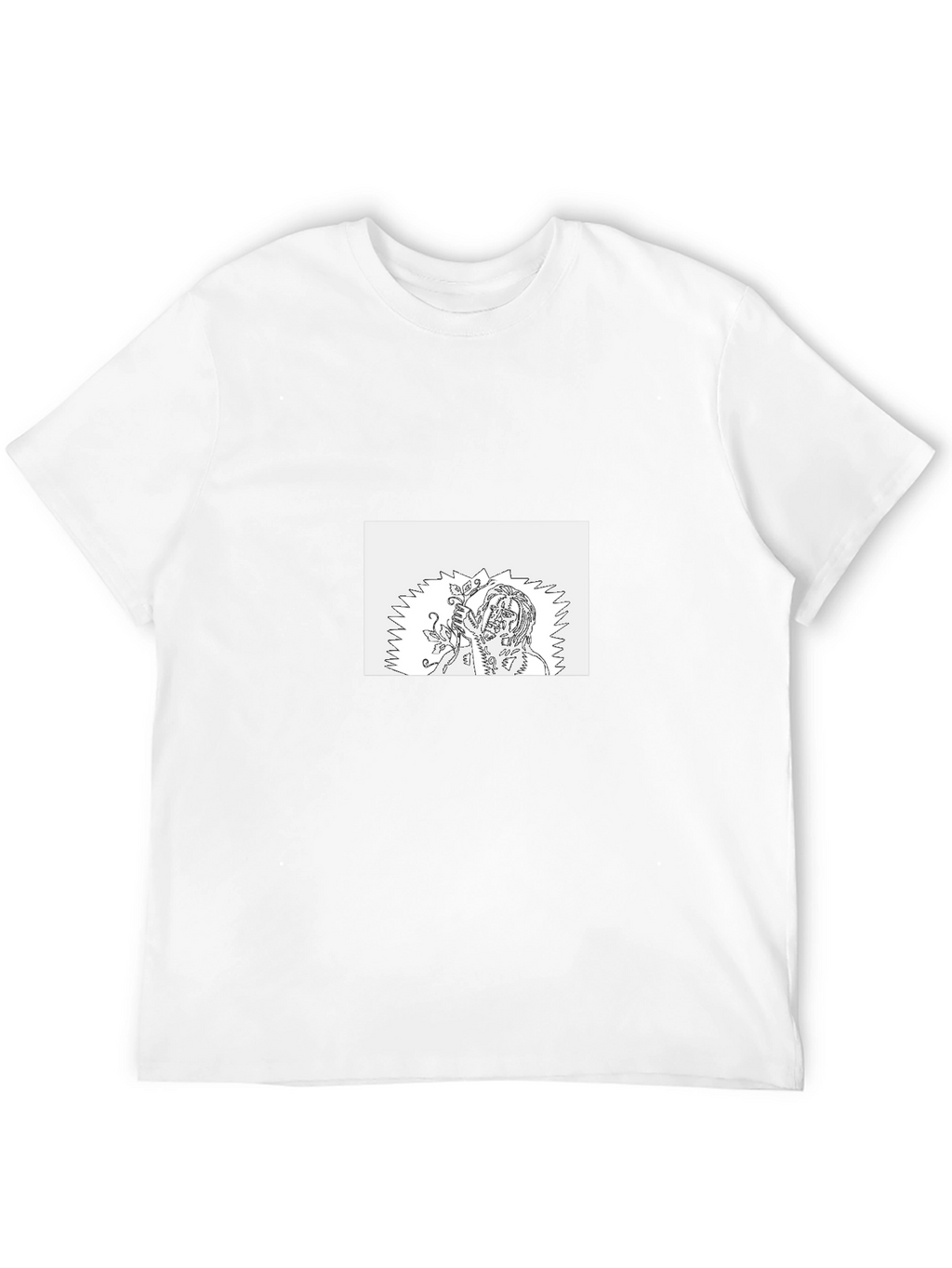 Black Tee with Unique Graphic Print