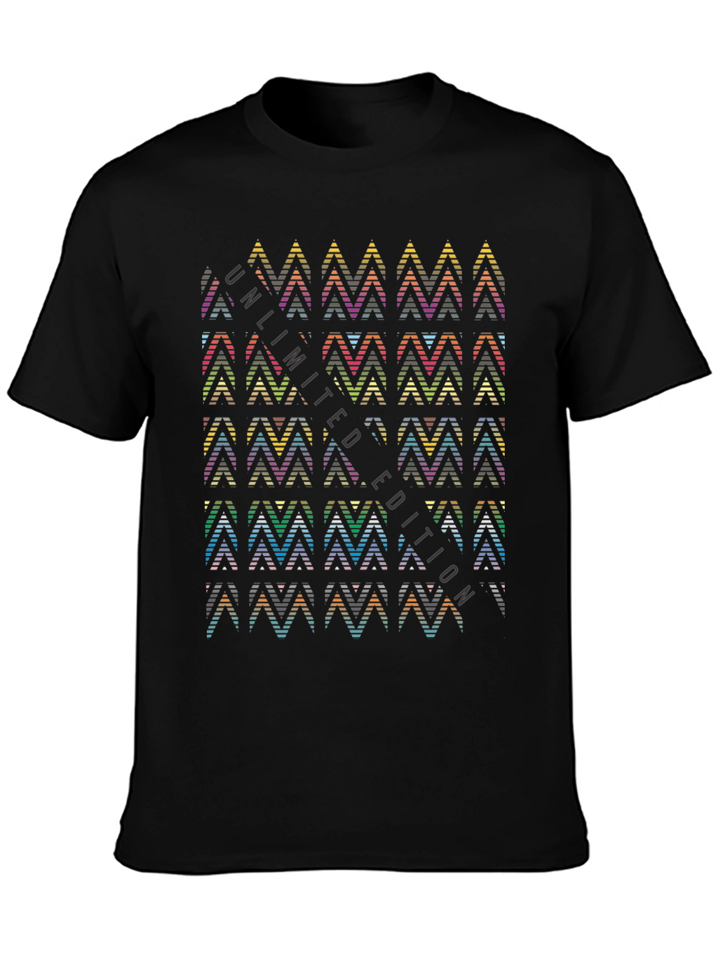 Geometric Chevron Black Tee - Unlimited Edition