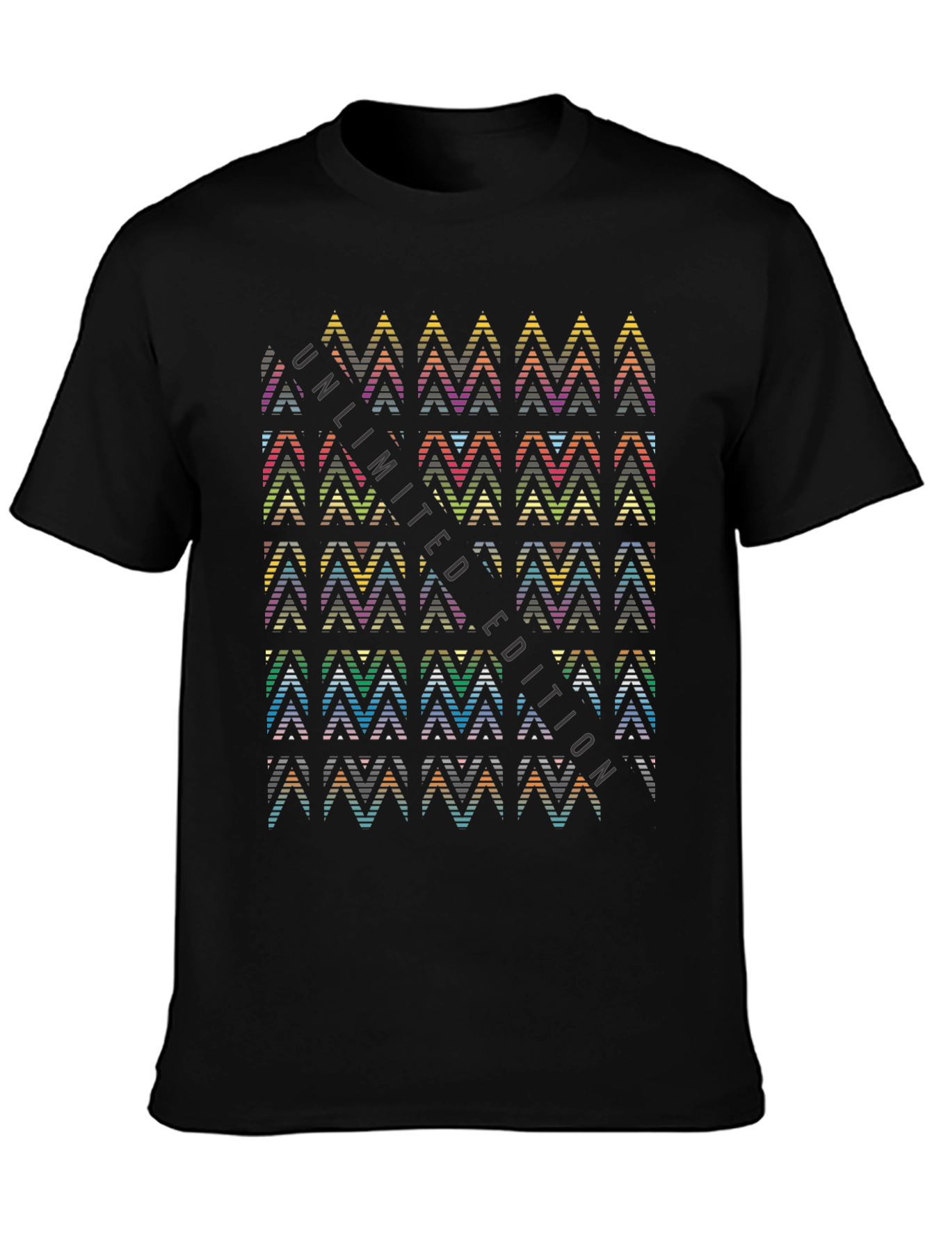 Geometric Chevron Black Tee - Unlimited Edition