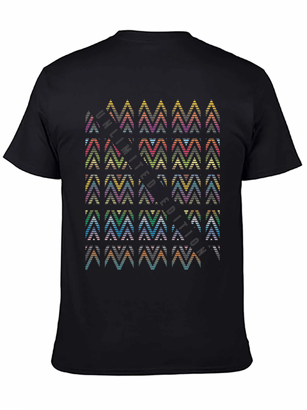 Geometric Chevron Black Tee - Unlimited Edition