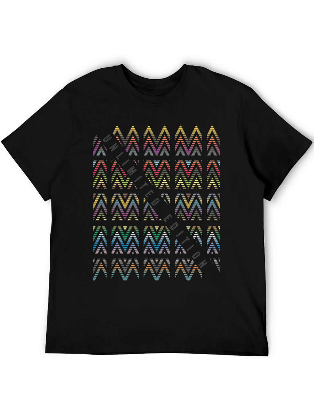 Geometric Chevron Black Tee - Unlimited Edition