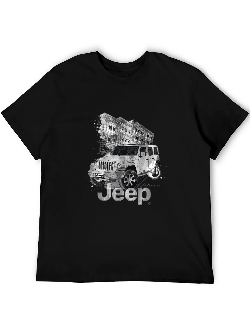 Jeep Graphic Tee - Black Cotton Blend T-Shirt