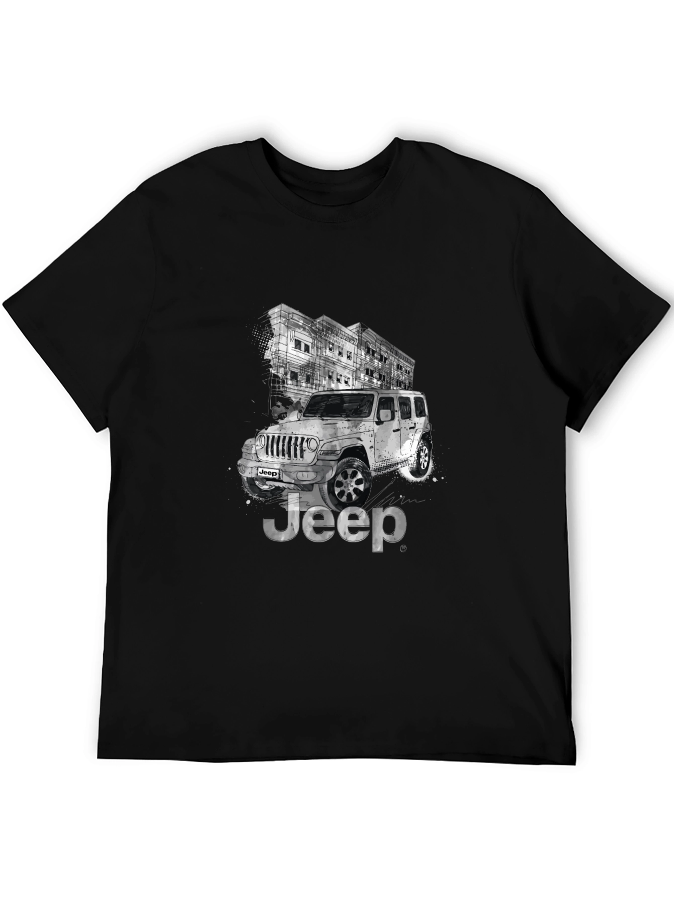 Jeep Graphic Tee - Black Cotton Blend T-Shirt