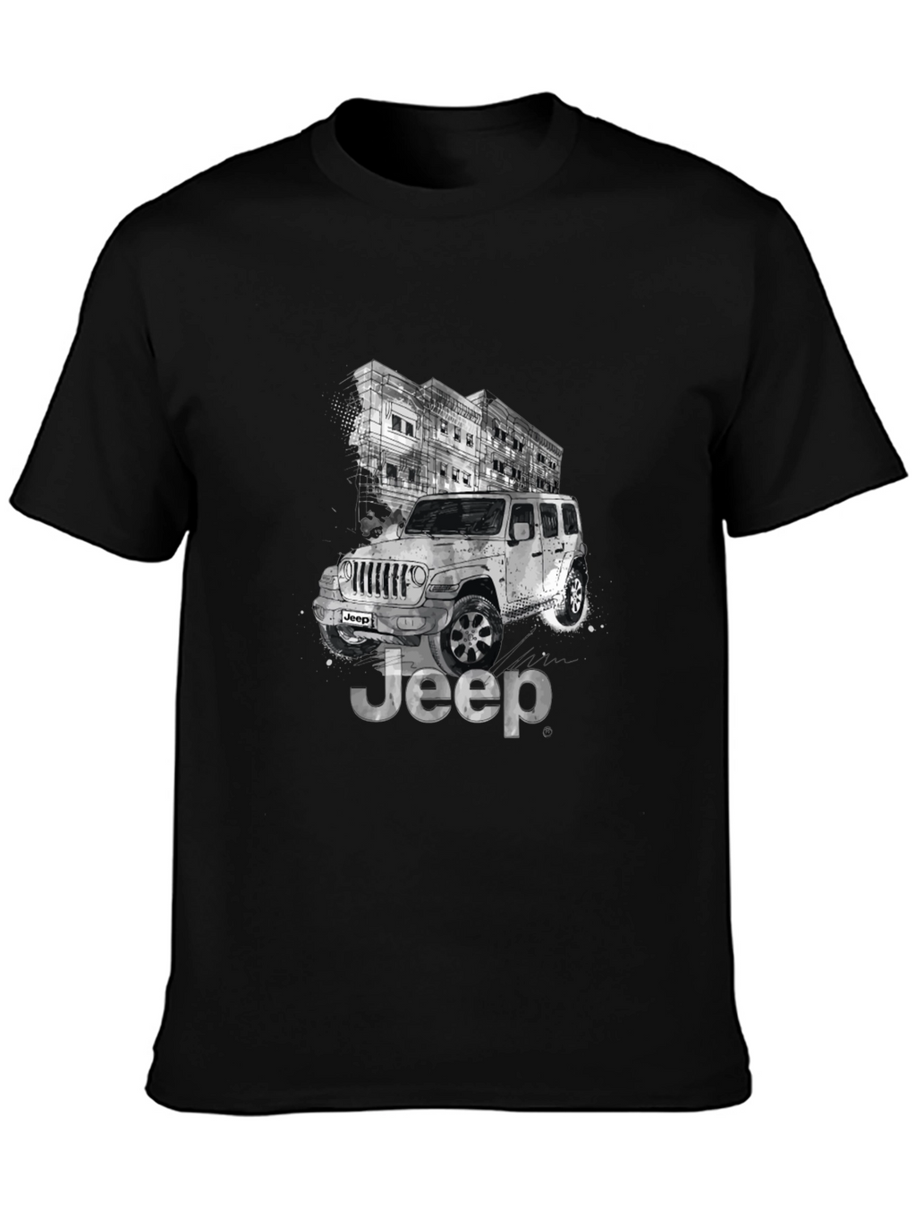 Jeep Graphic Tee - Black Cotton Blend T-Shirt