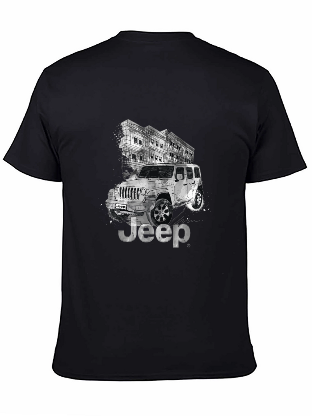 Jeep Graphic Tee - Black Cotton Blend T-Shirt