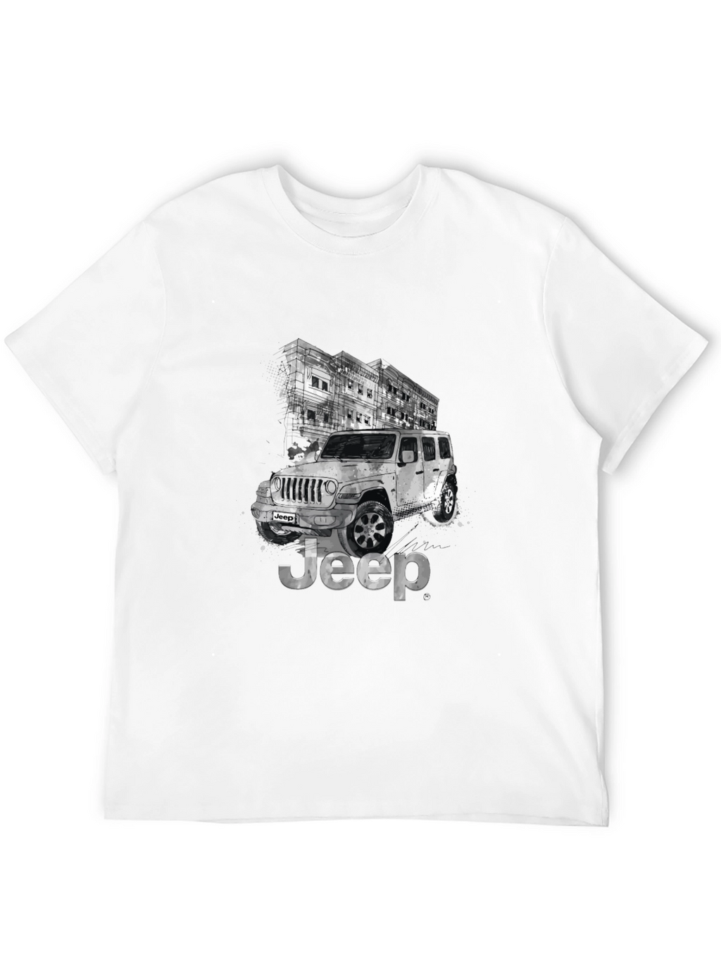 Jeep Graphic Tee - Black Cotton Blend T-Shirt