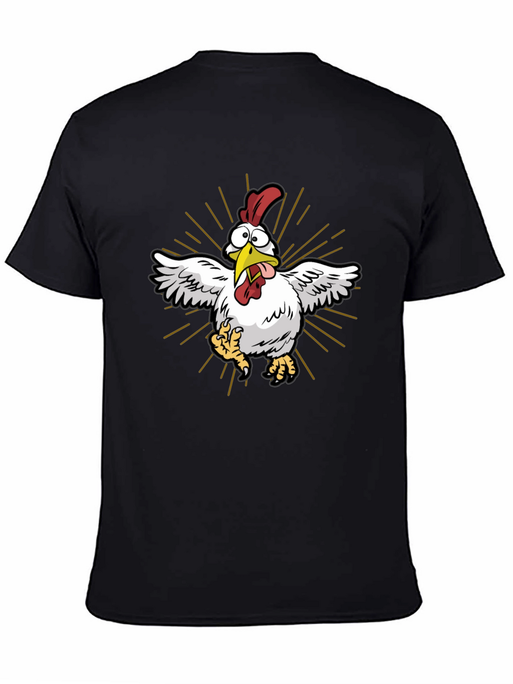 Funny Chicken Graphic Tee - Mens Black T-Shirt